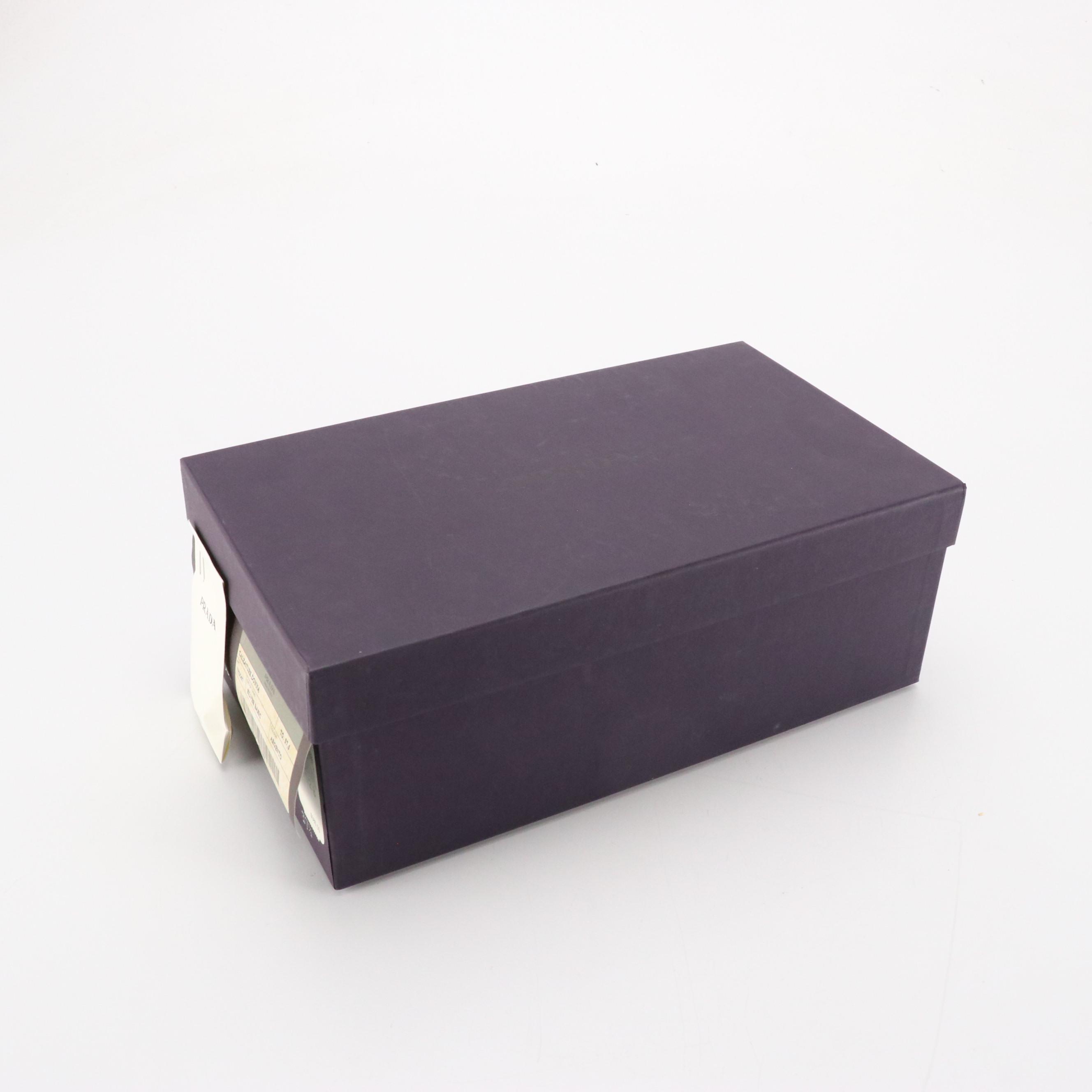 Prada Metallic Silver Leather Thong Strap Sandals in Box