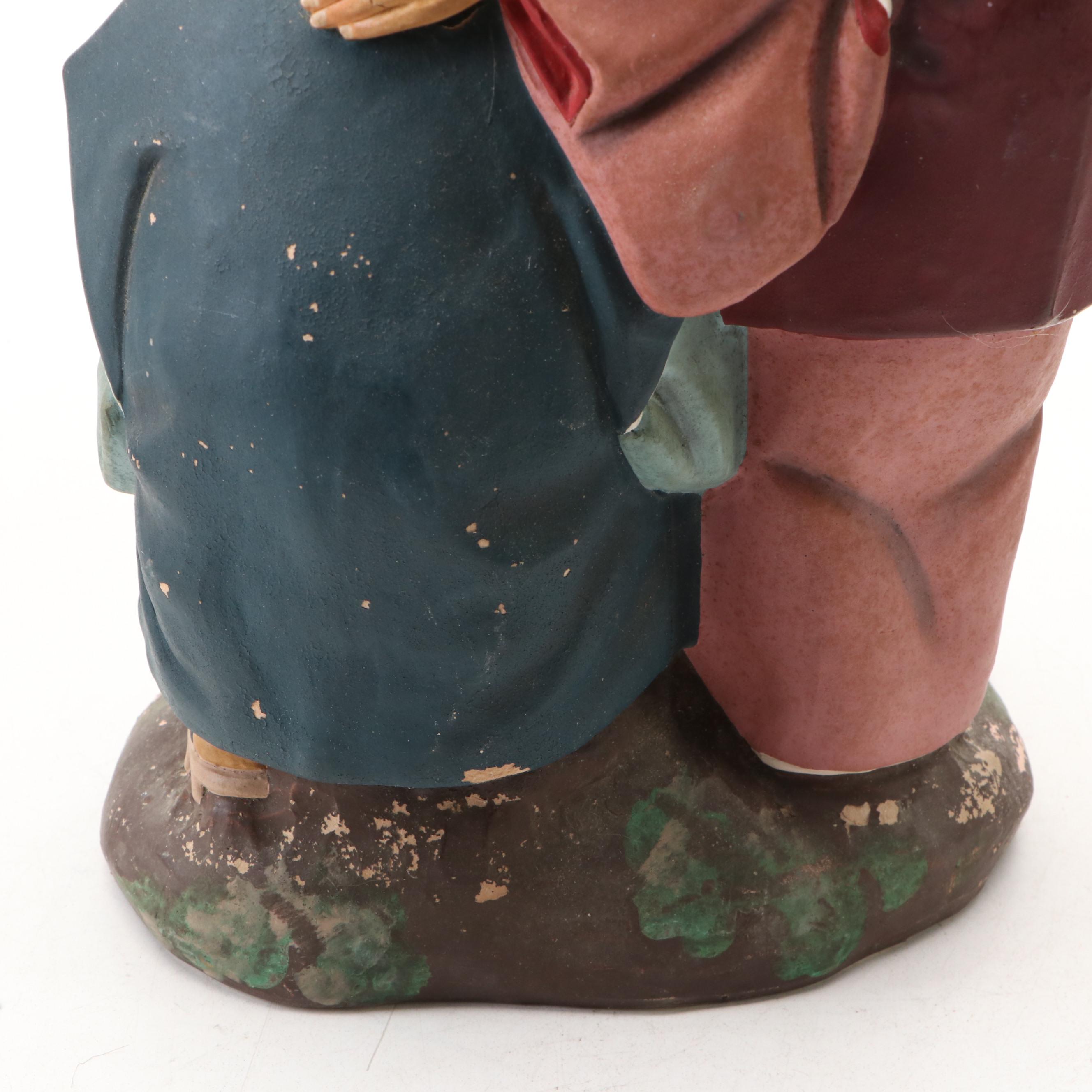 Hakata Urasaki Japanese Ceramic Figurines, Mid-20th Century