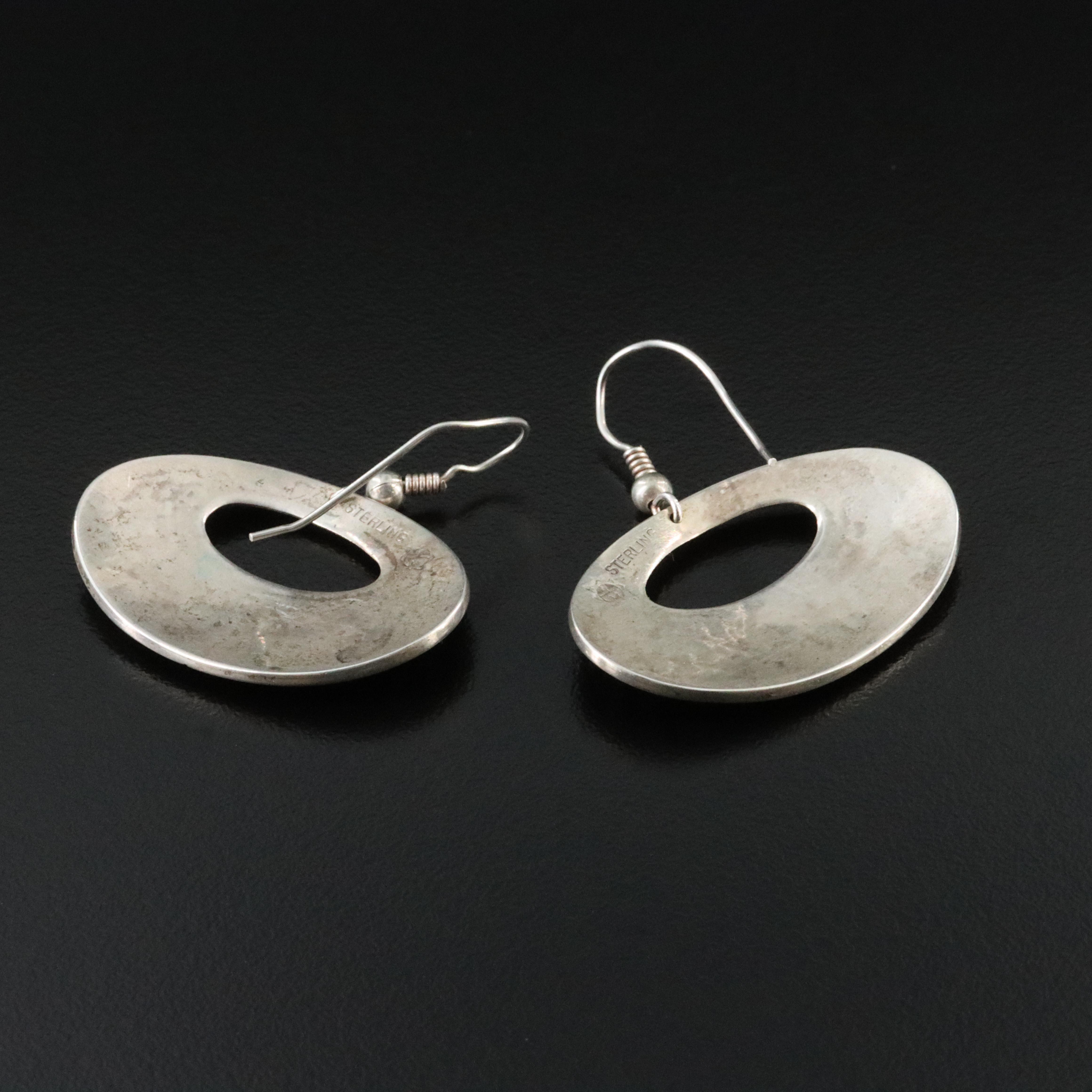 Southwestern Sterling Overlay Drop Earrings