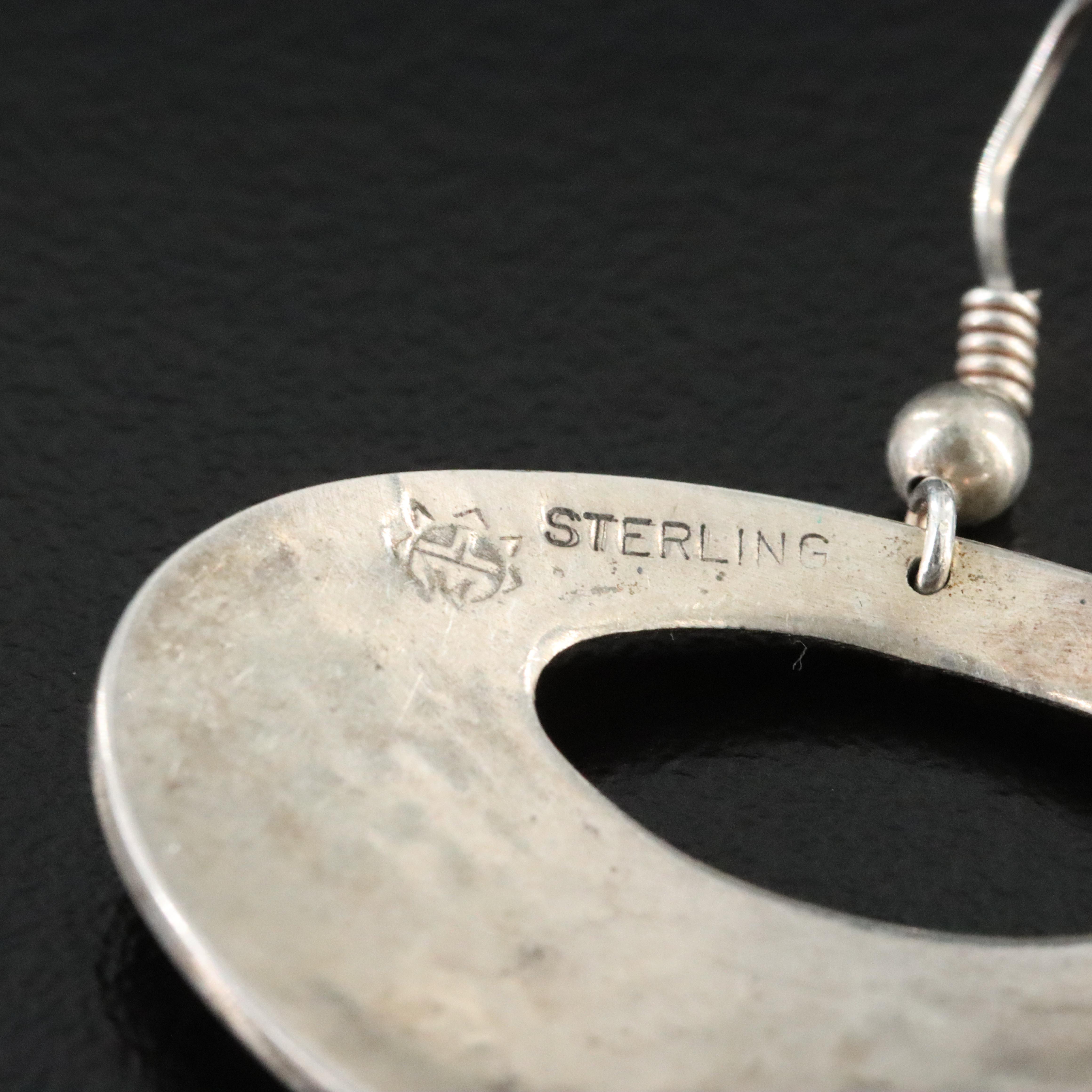 Southwestern Sterling Overlay Drop Earrings