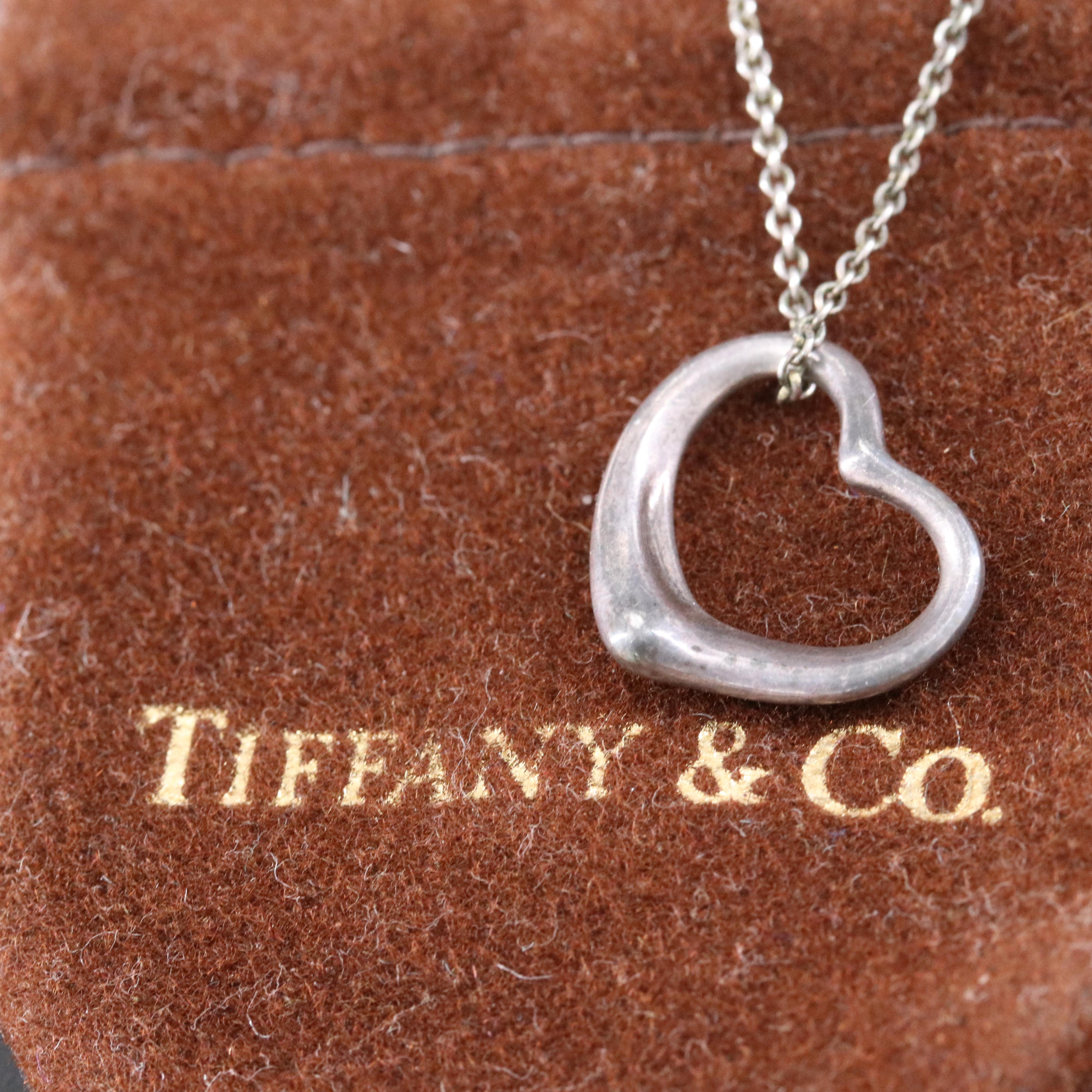 Elsa Peretti for Tiffany & Co. Open Heart Sterling Pendant Necklace