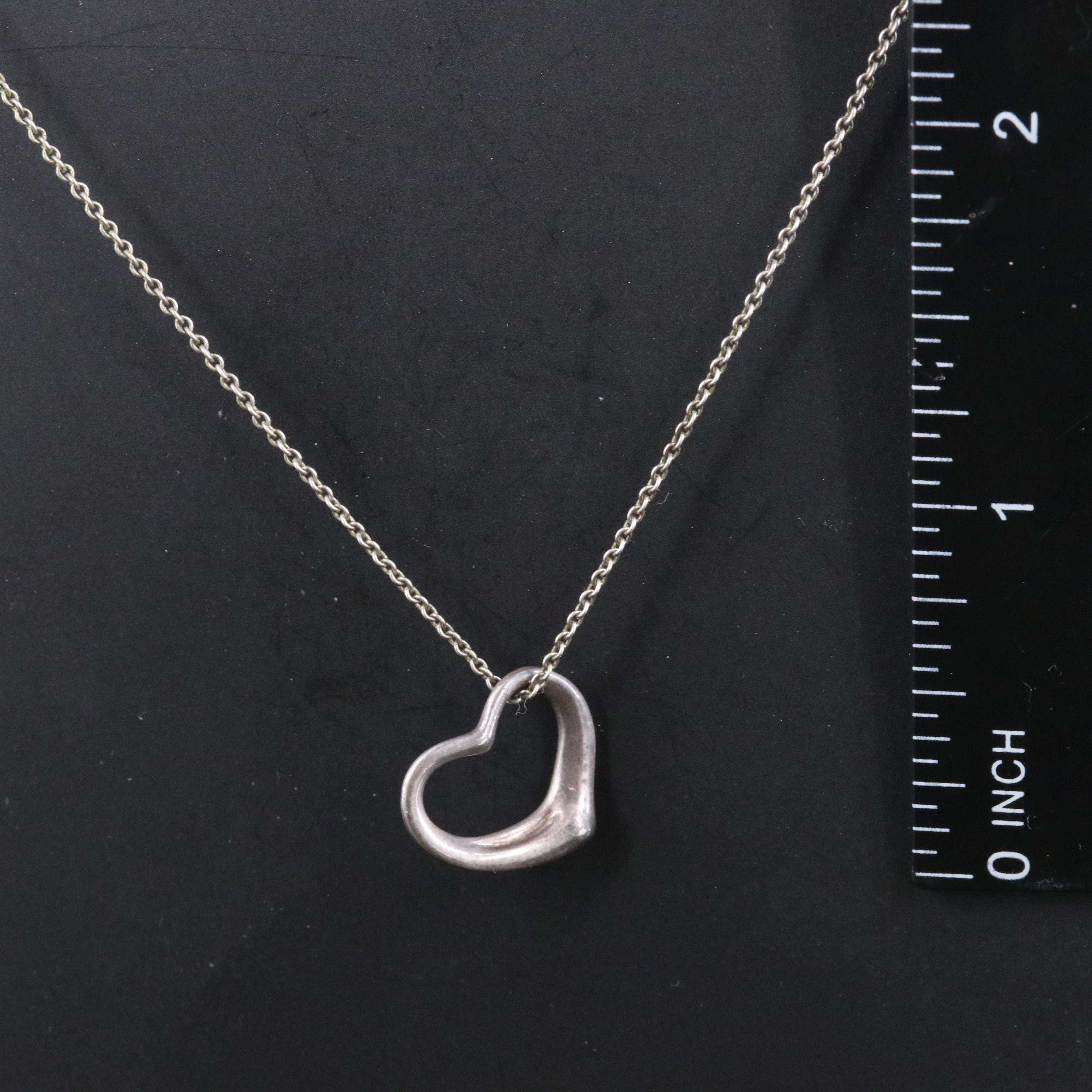 Elsa Peretti for Tiffany & Co. Open Heart Sterling Pendant Necklace