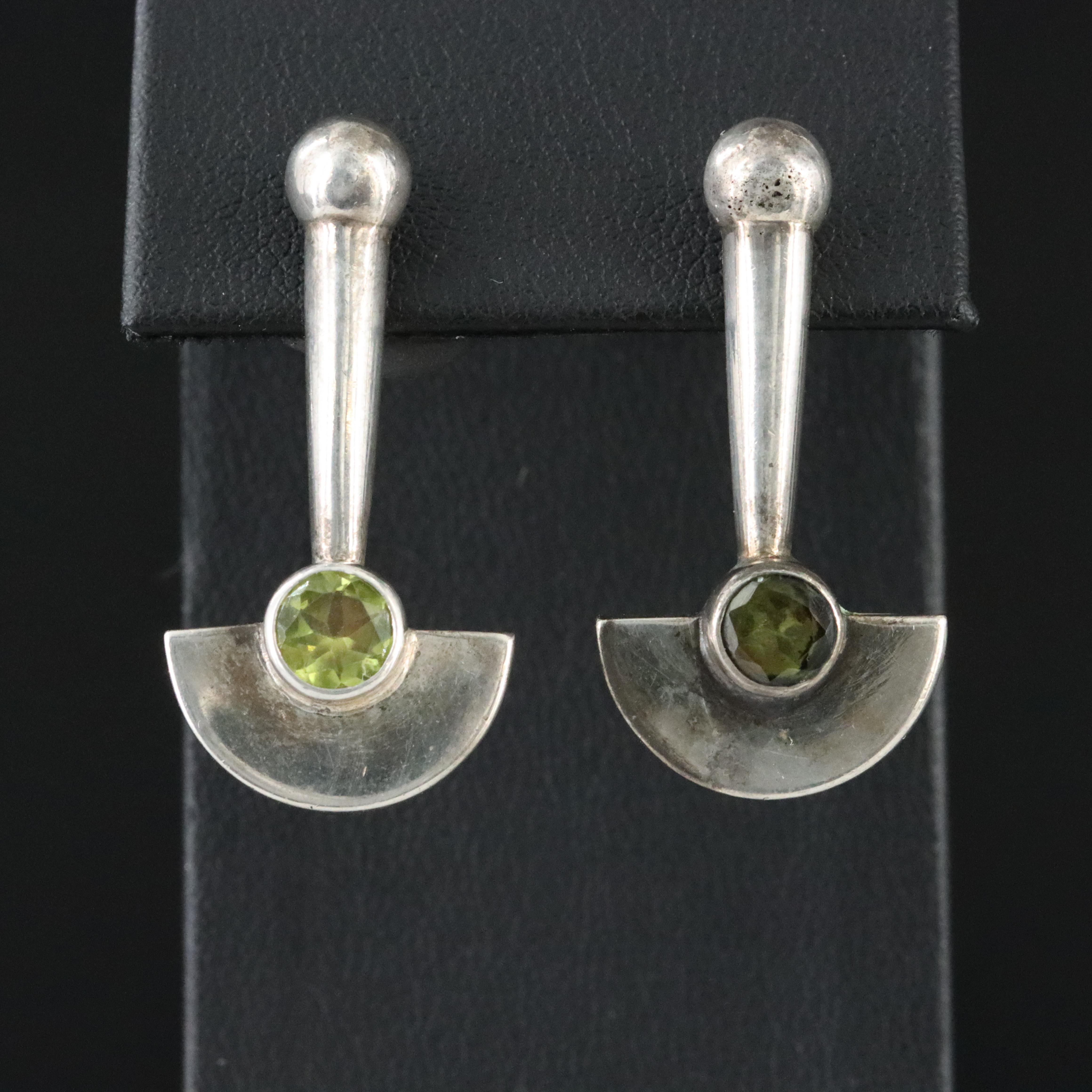 Sterling Peridot Pendulum Earrings