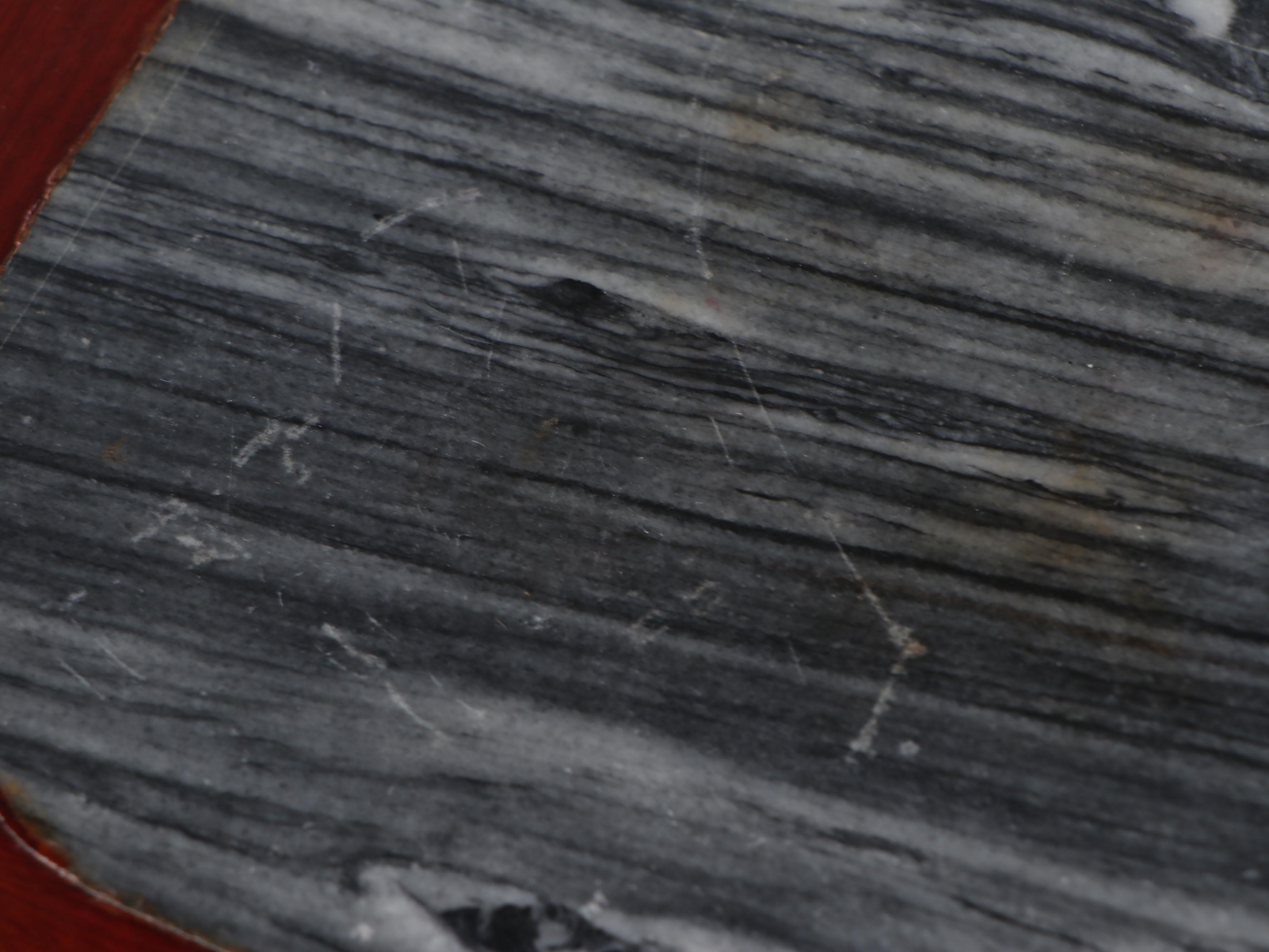 Pair of Chinese Carved Wood and Marble Top Stands