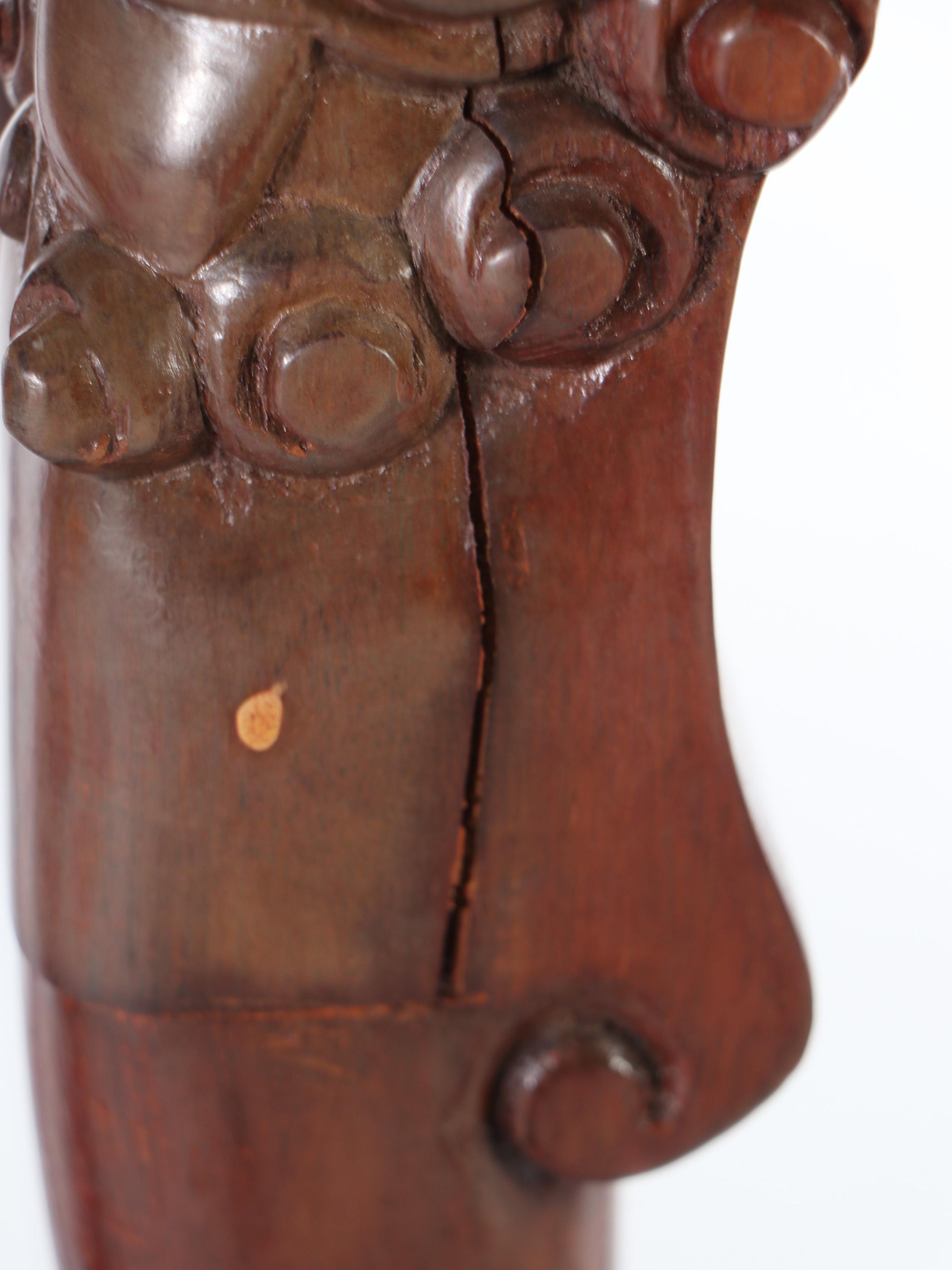 Pair of Chinese Carved Wood and Marble Top Stands