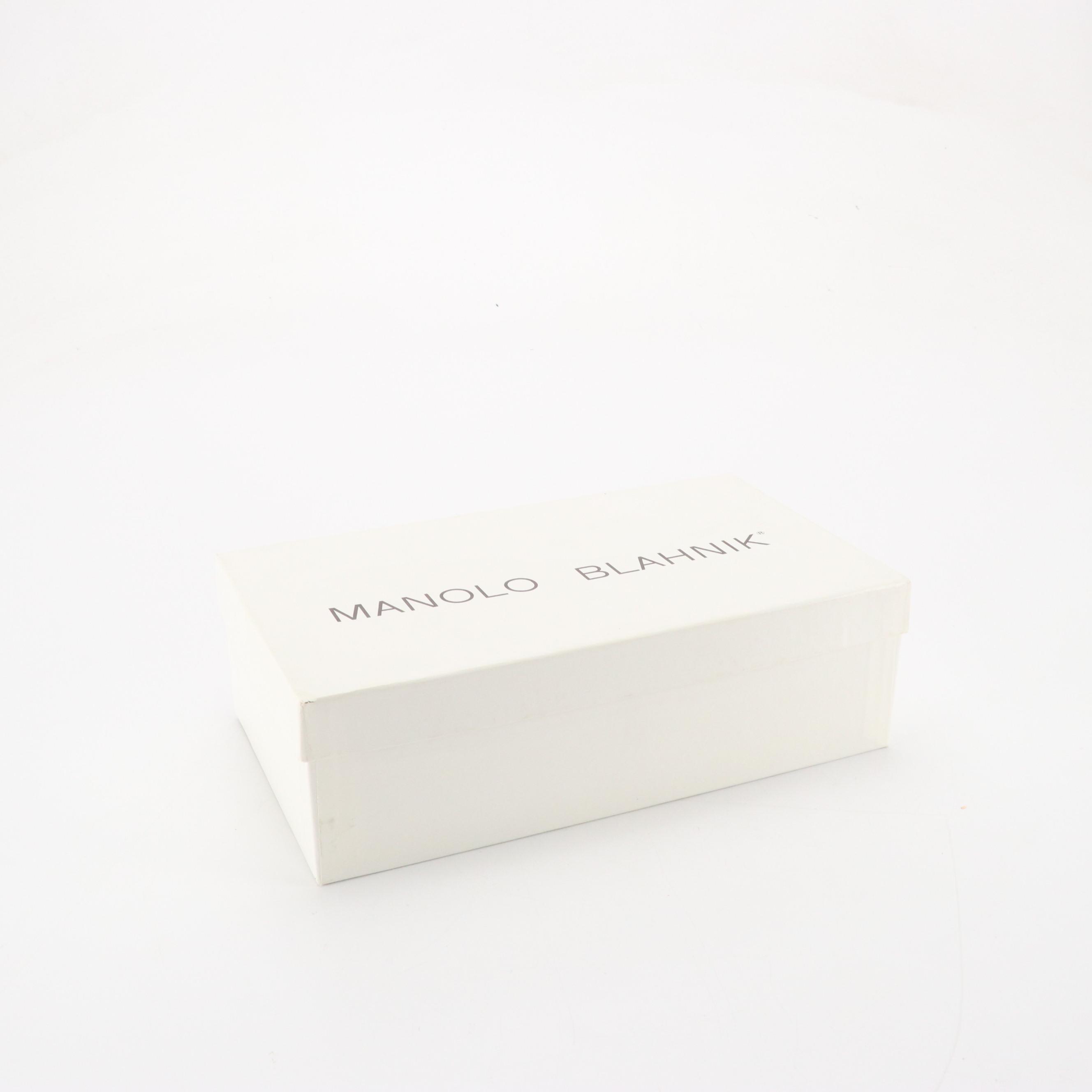 Manolo Blahnik Turquoise Suede Low-Heeled Thong Strap Sandals in Box