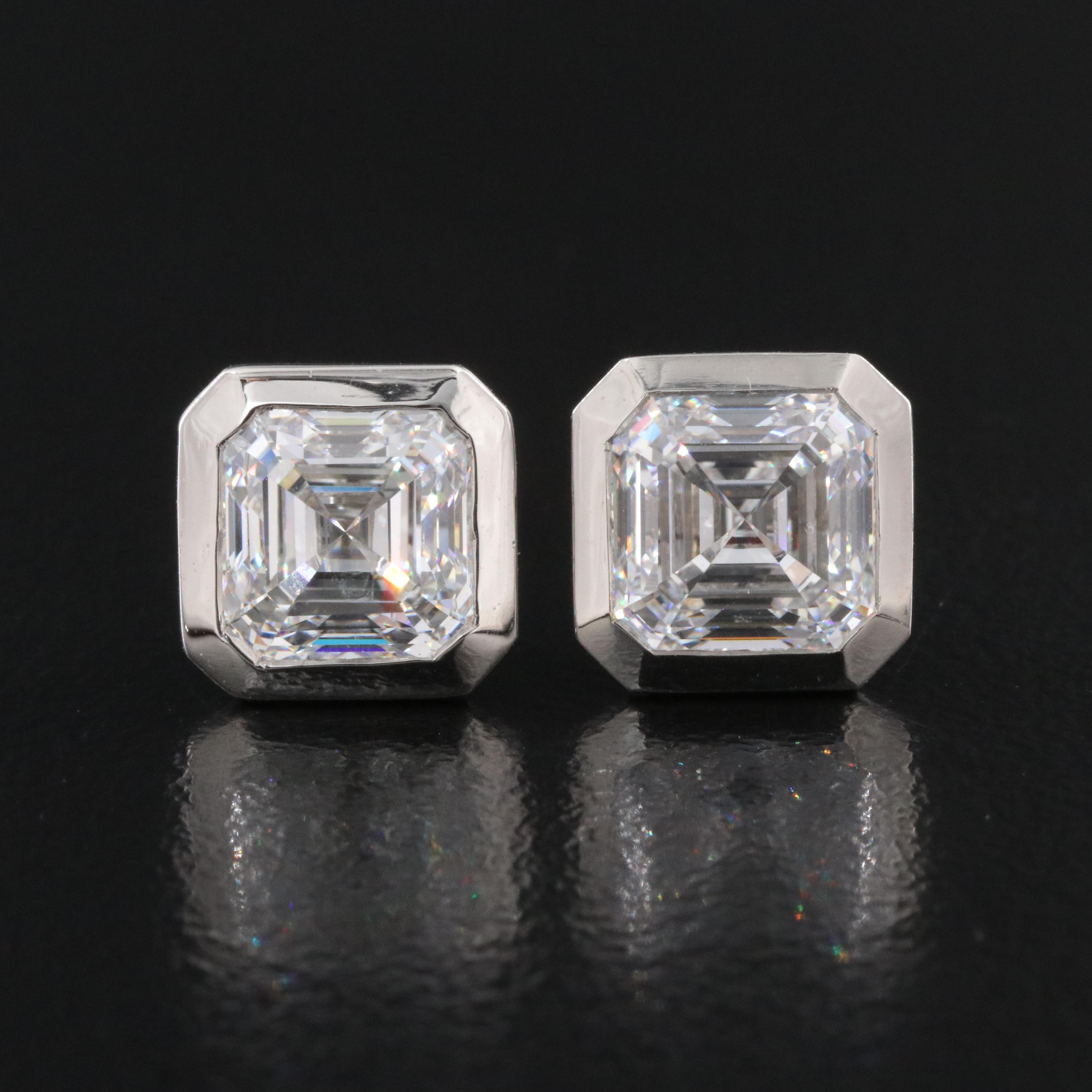 Platinum 4.47 CTW Lab Grown Diamond Stud Earrings with IGI Reports