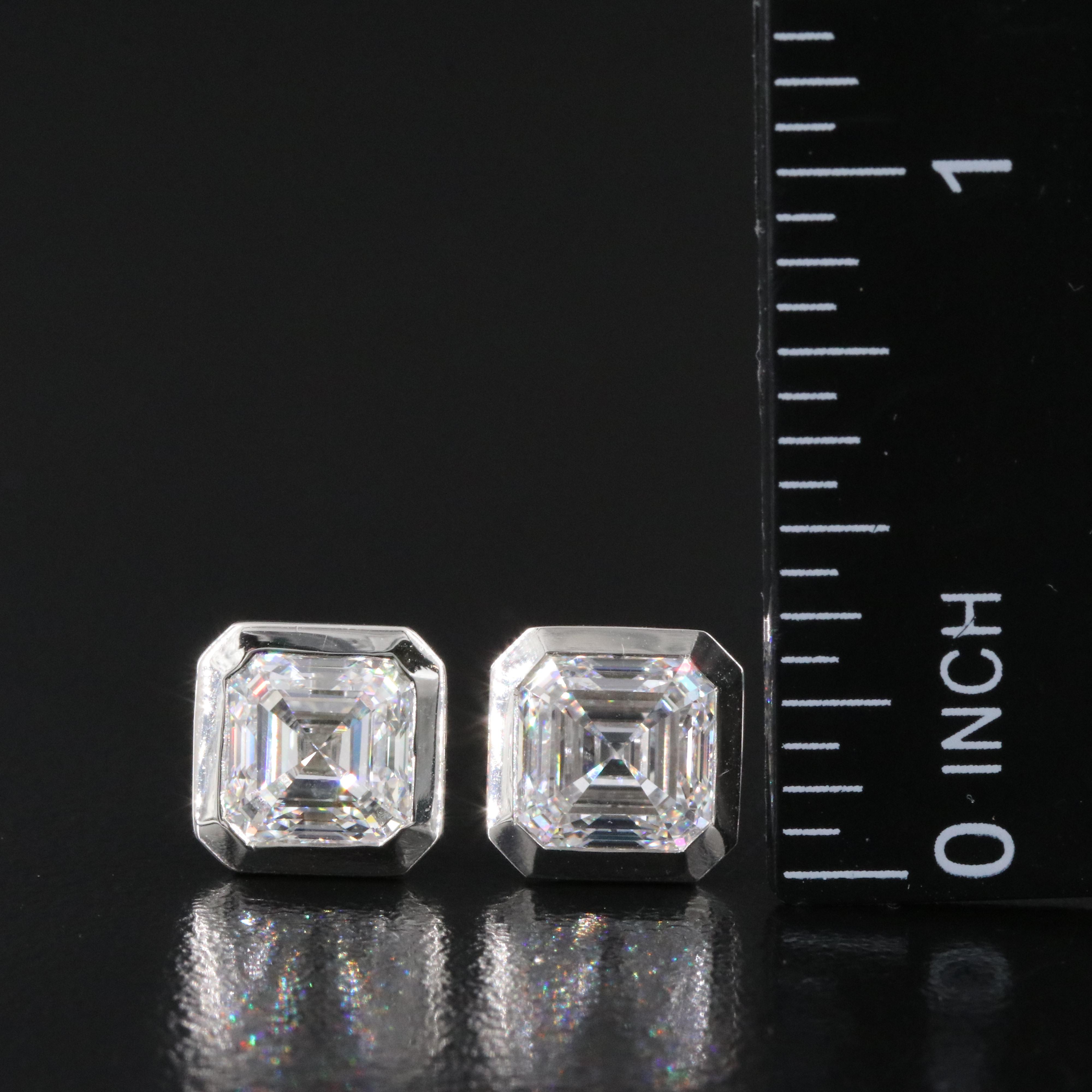 Platinum 4.47 CTW Lab Grown Diamond Stud Earrings with IGI Reports