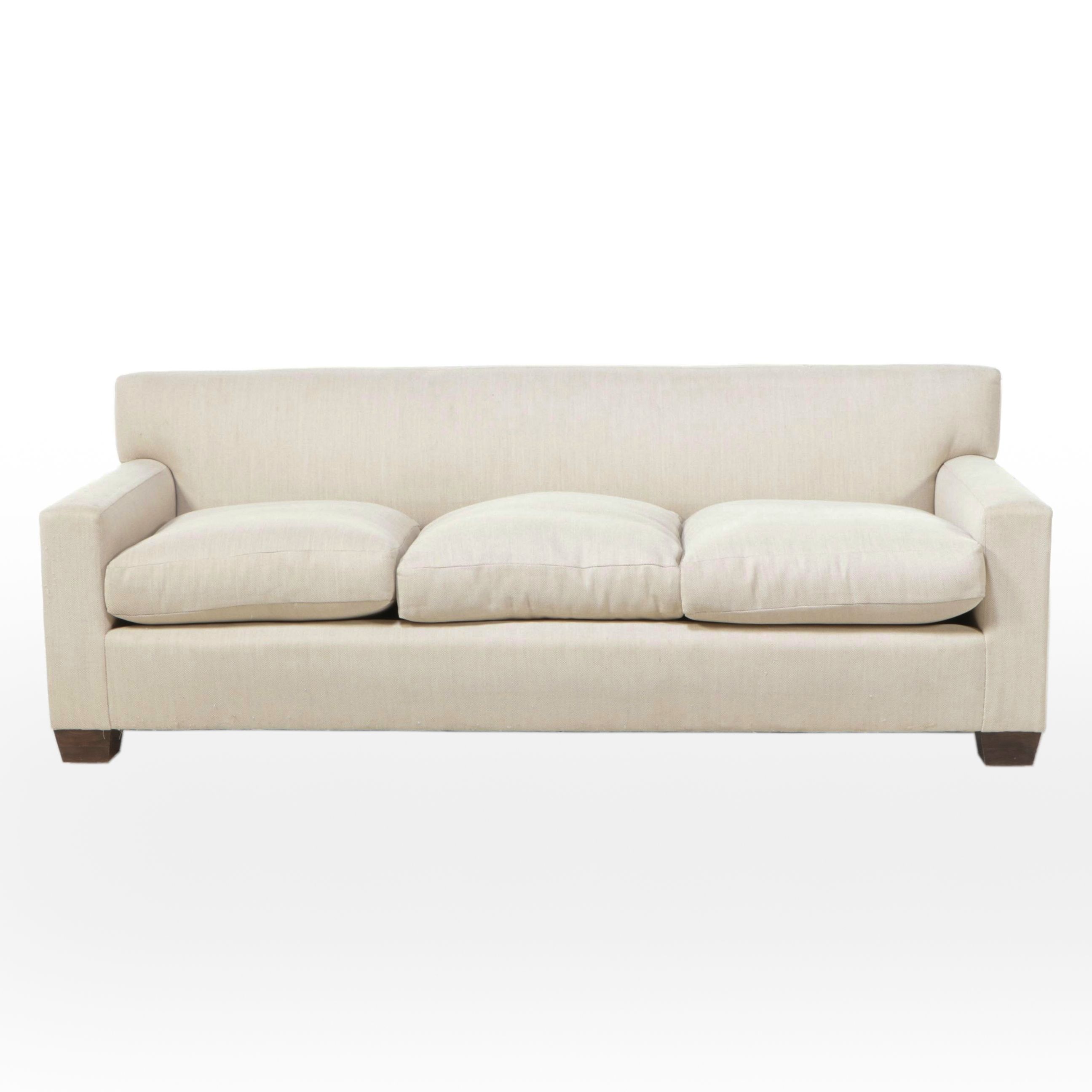 Modern Off-White Upholstered Sofa