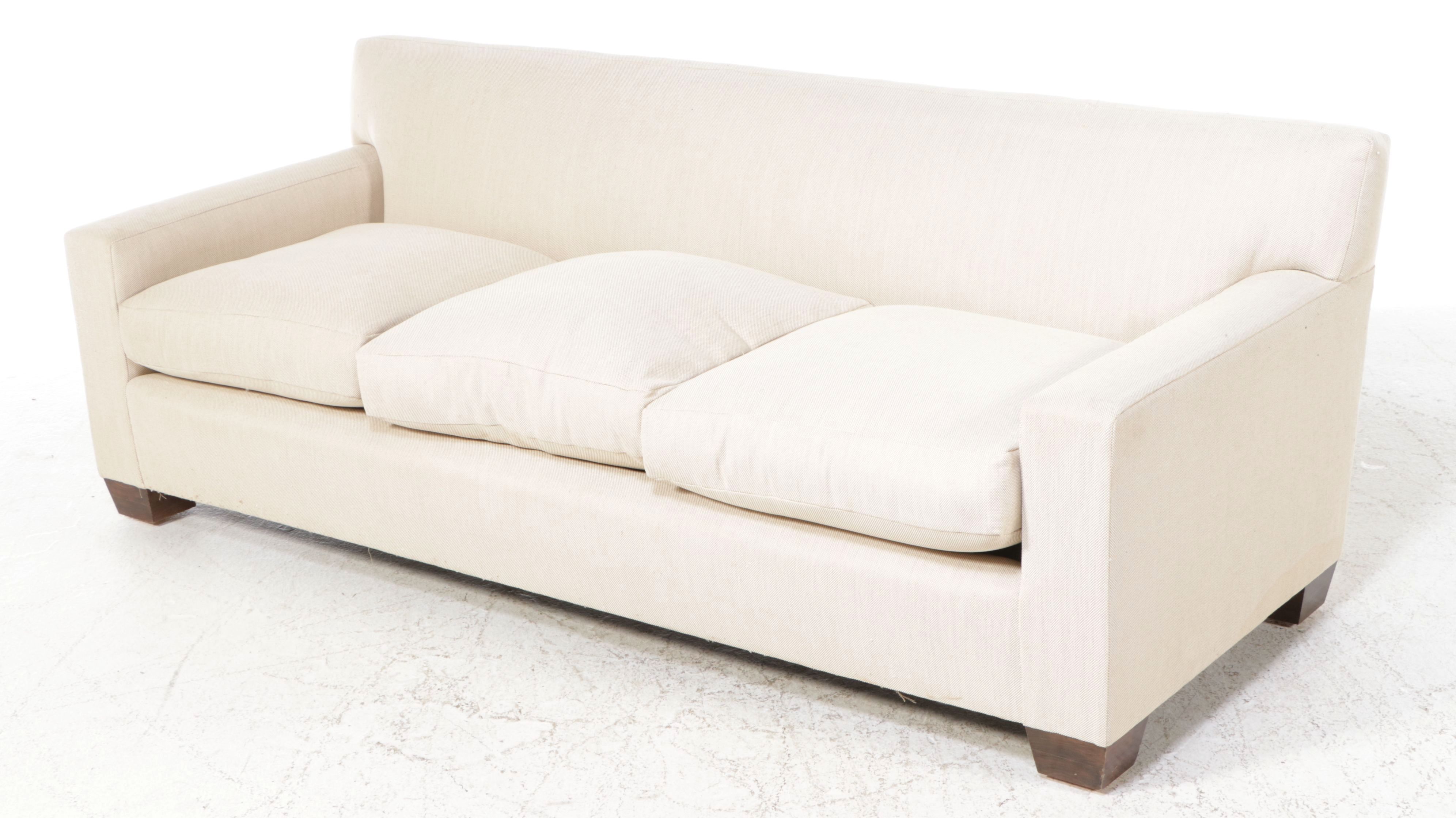 Modern Off-White Upholstered Sofa