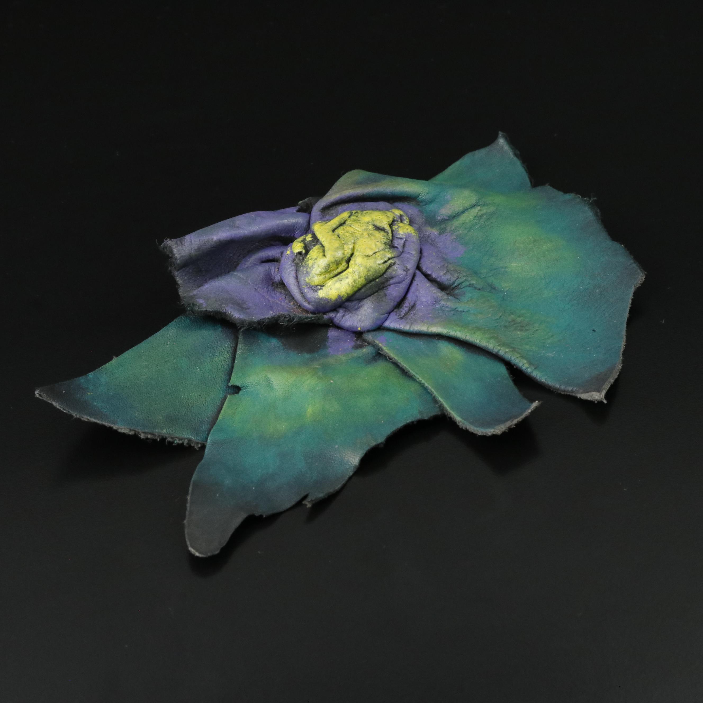 Leather Statement Brooch