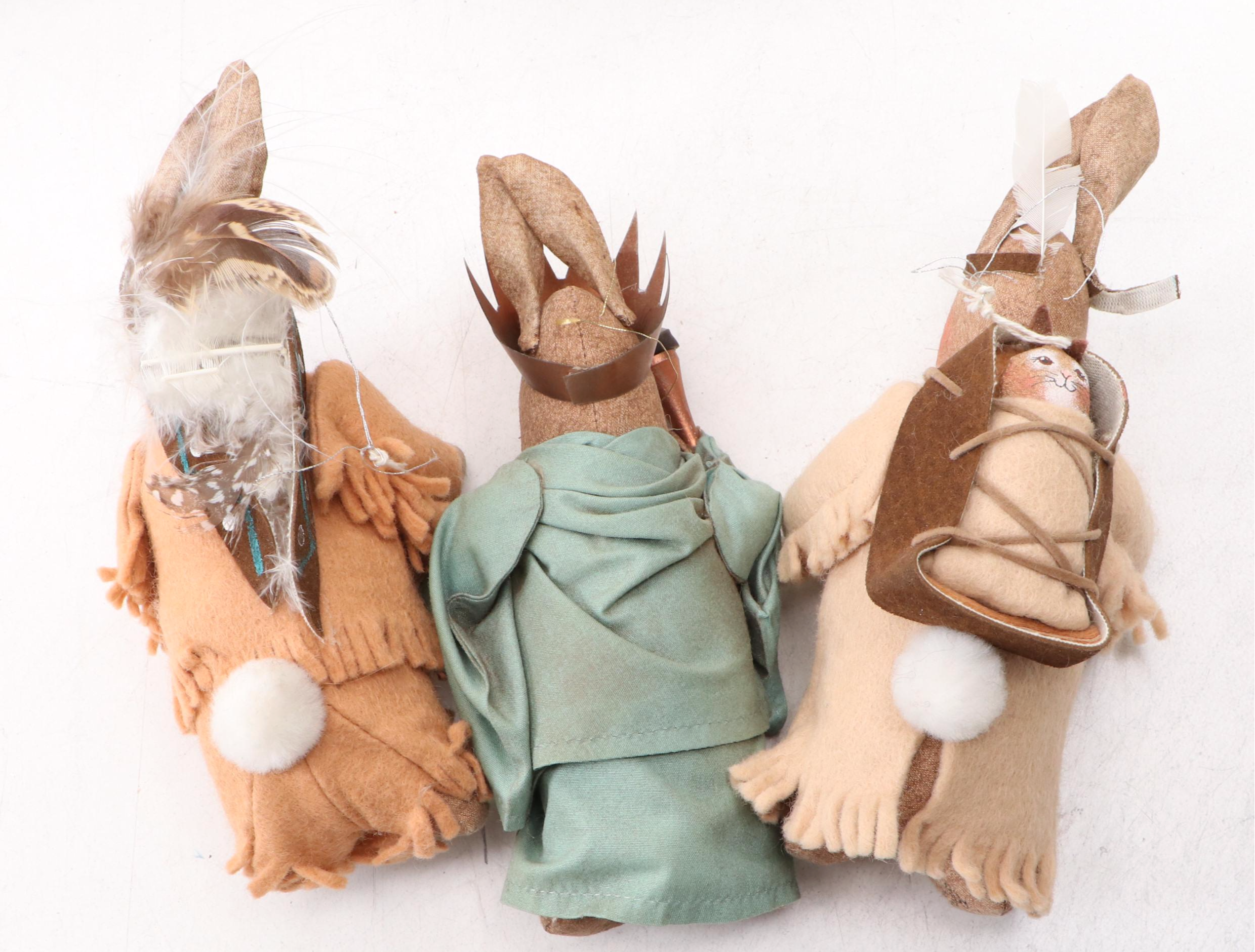 Gladys Boalt Fabric Rabbit Ornaments, Late 20th Century