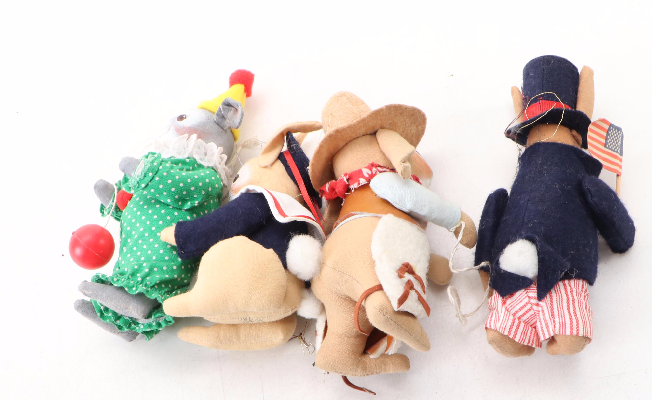 Gladys Boalt Fabric Rabbit Ornaments, Late 20th Century