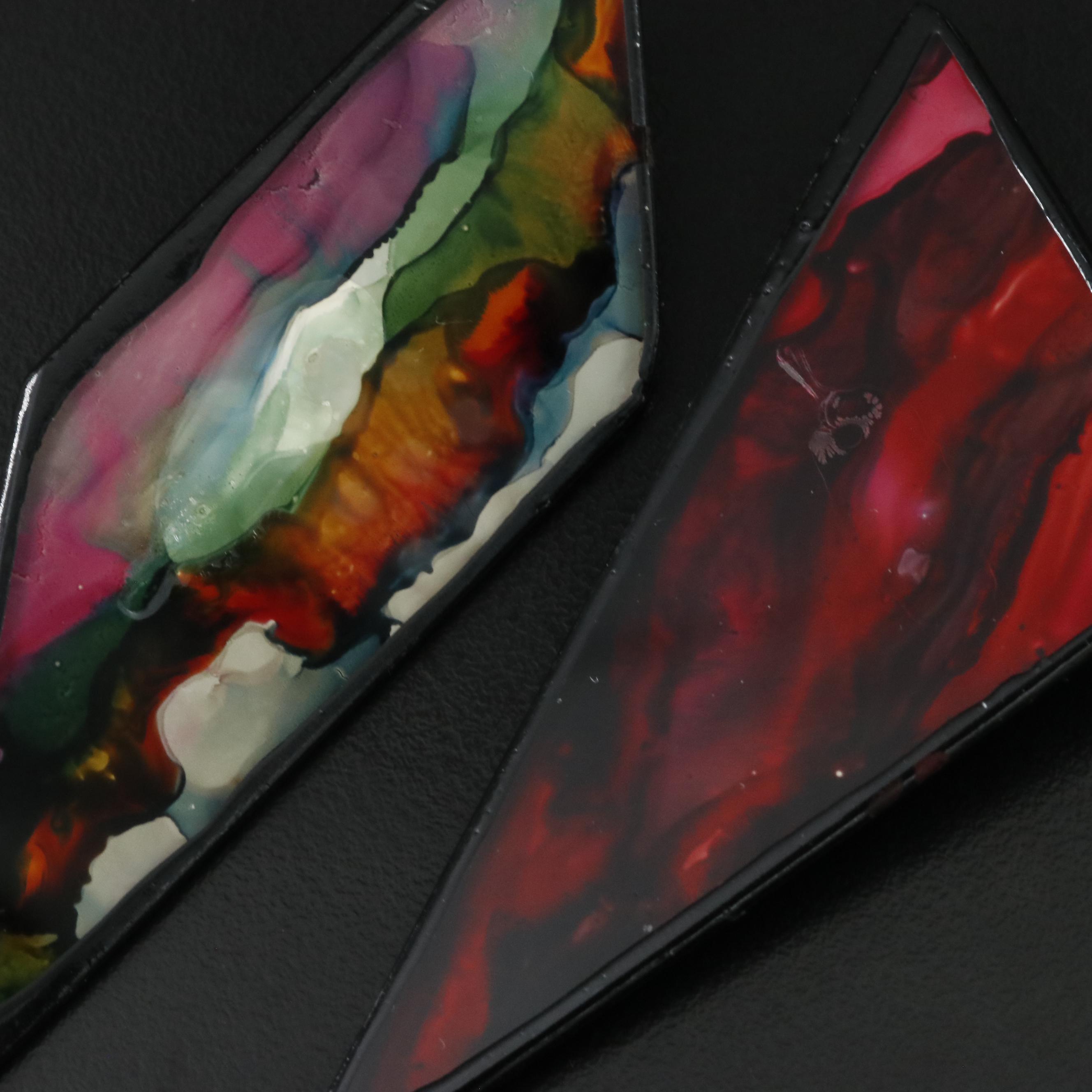 Pair of Glass Brooches