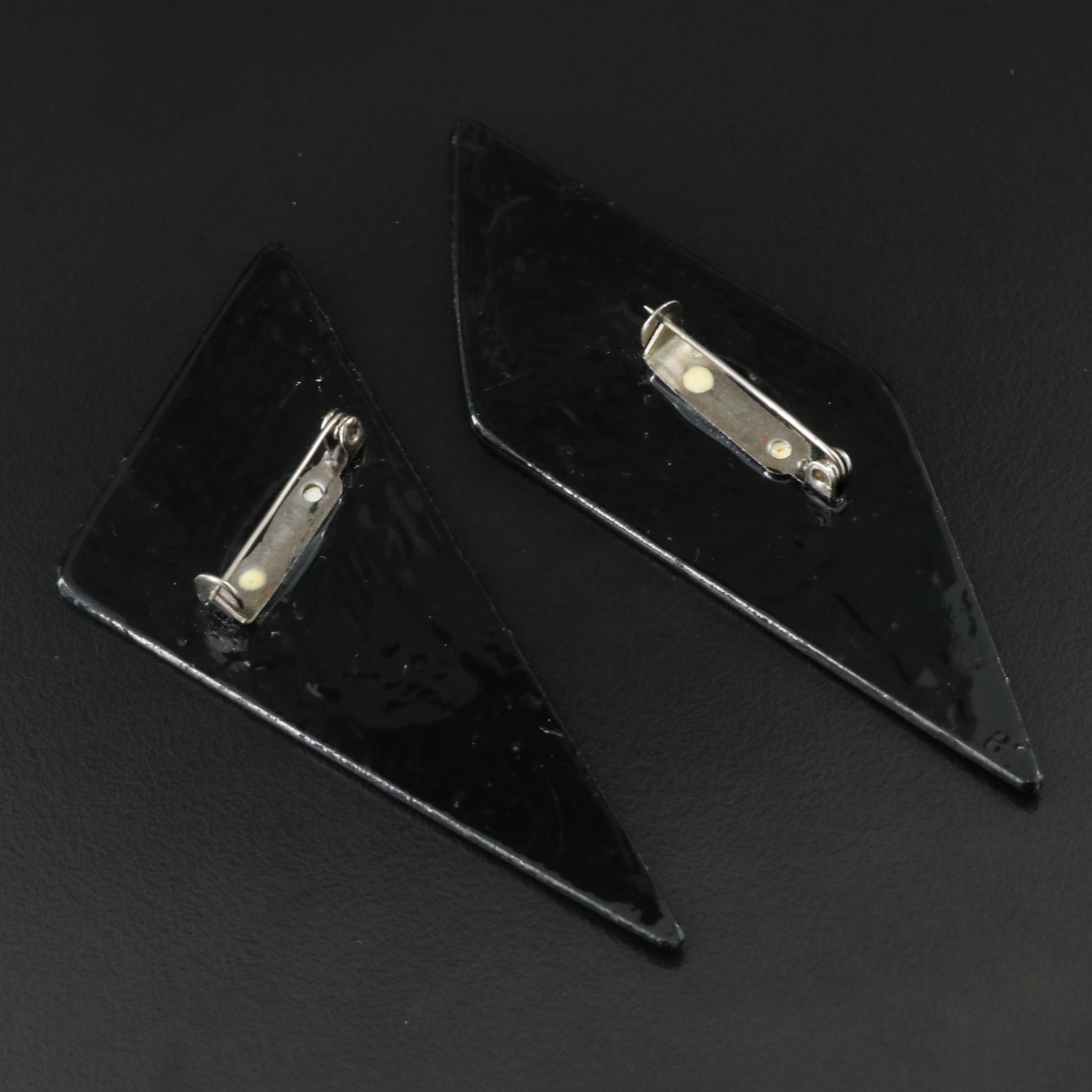 Pair of Glass Brooches