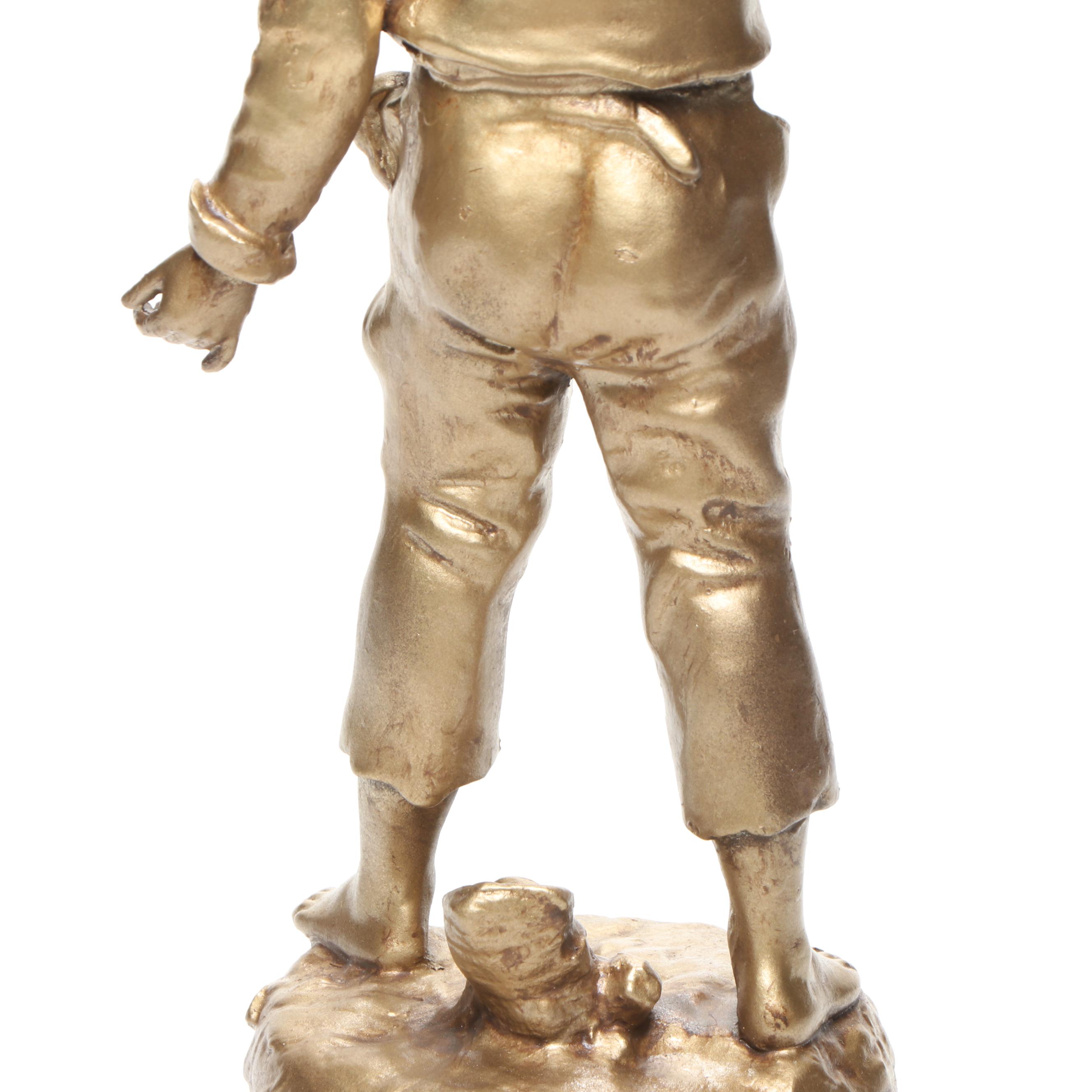 Gilt Cast Metal Boy in the Style of Auguste Moreau
