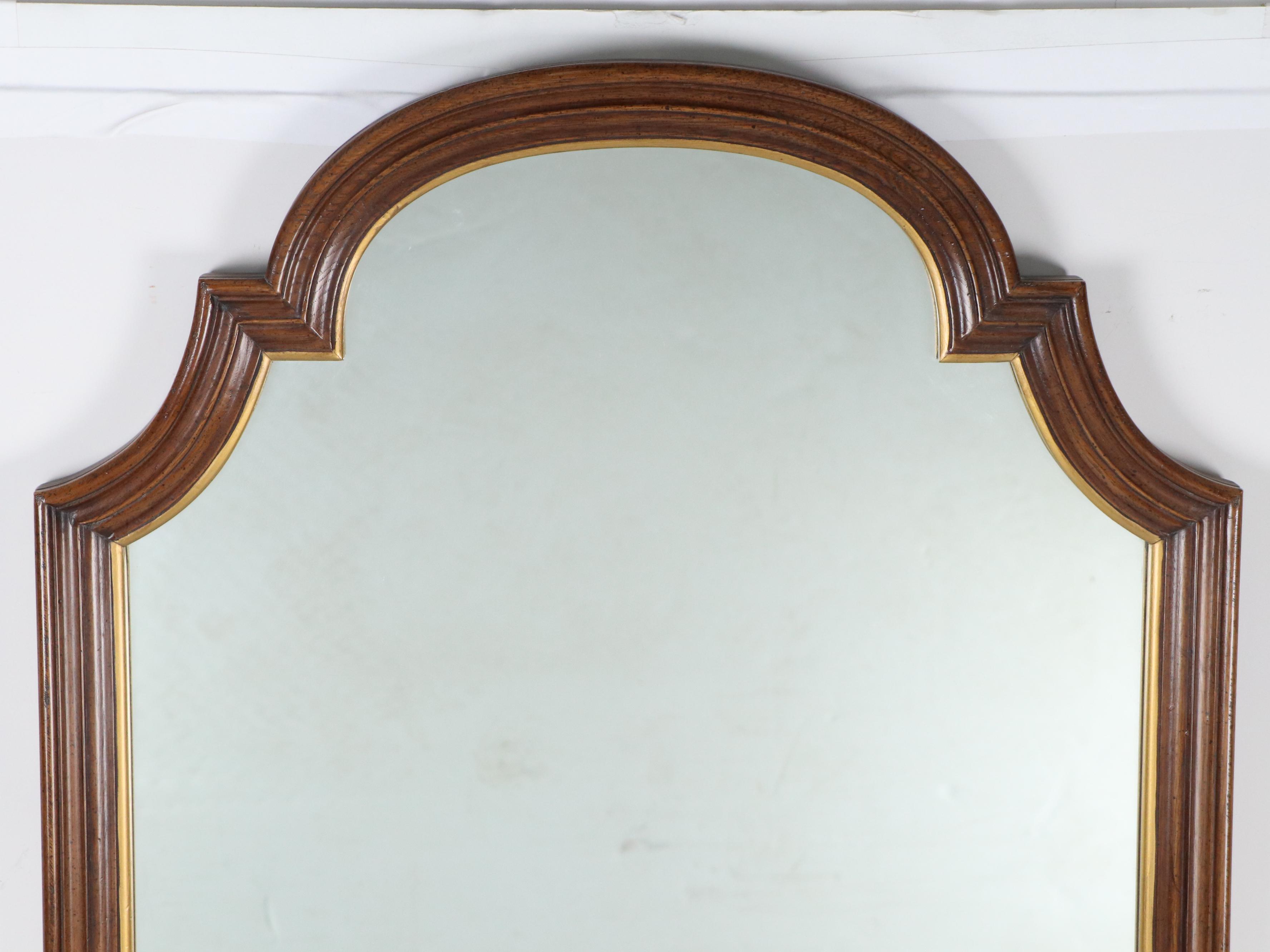 Pecan Finish Mediterranean Style Mirror, Late 20th Century