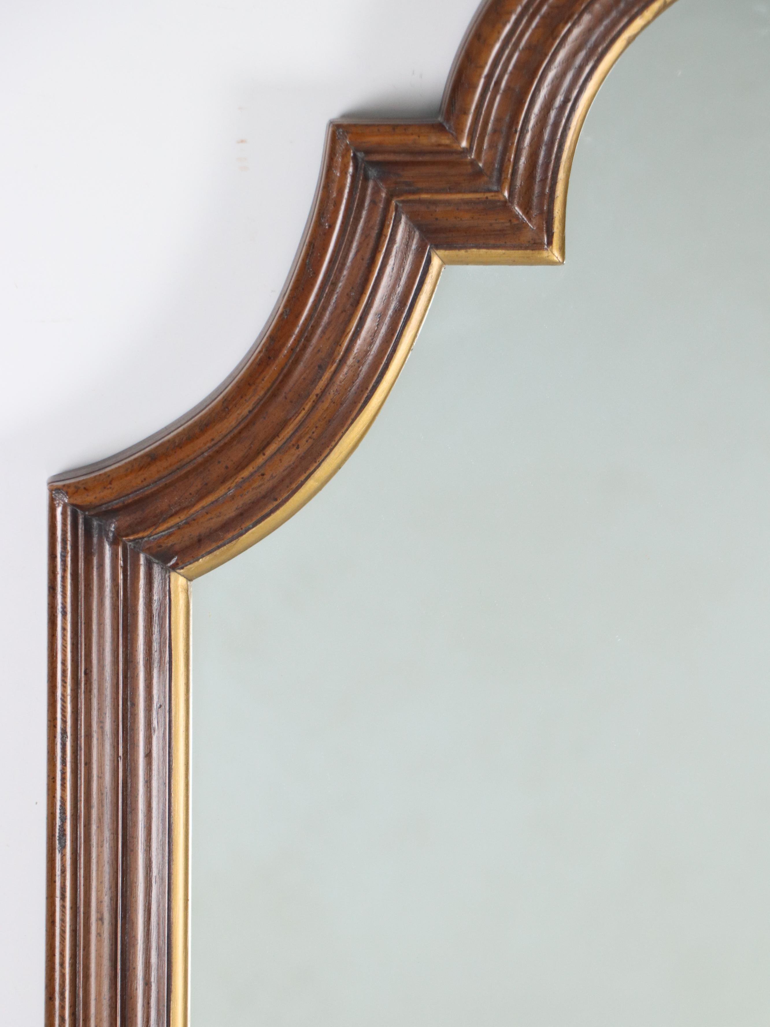 Pecan Finish Mediterranean Style Mirror, Late 20th Century