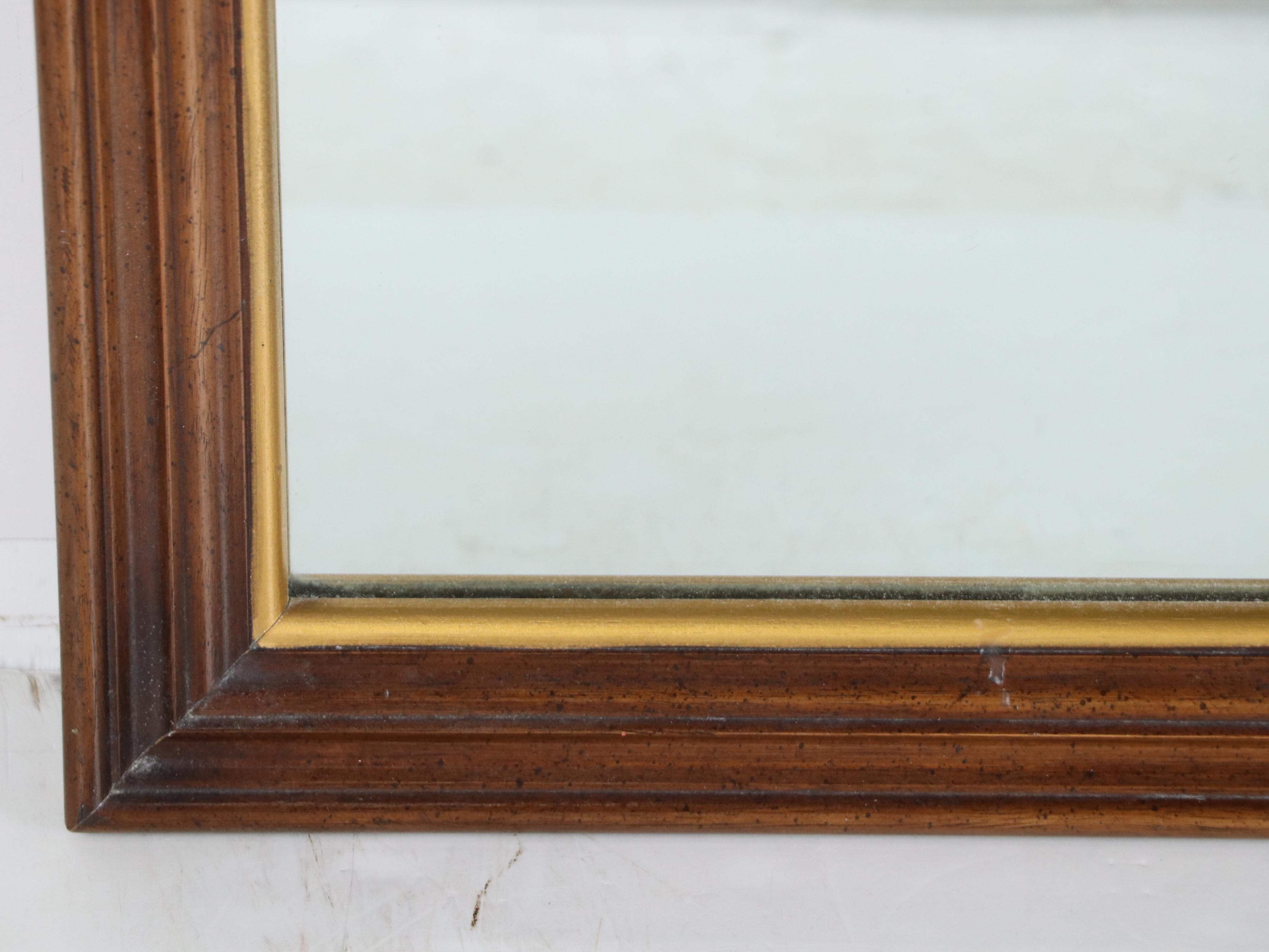 Pecan Finish Mediterranean Style Mirror, Late 20th Century