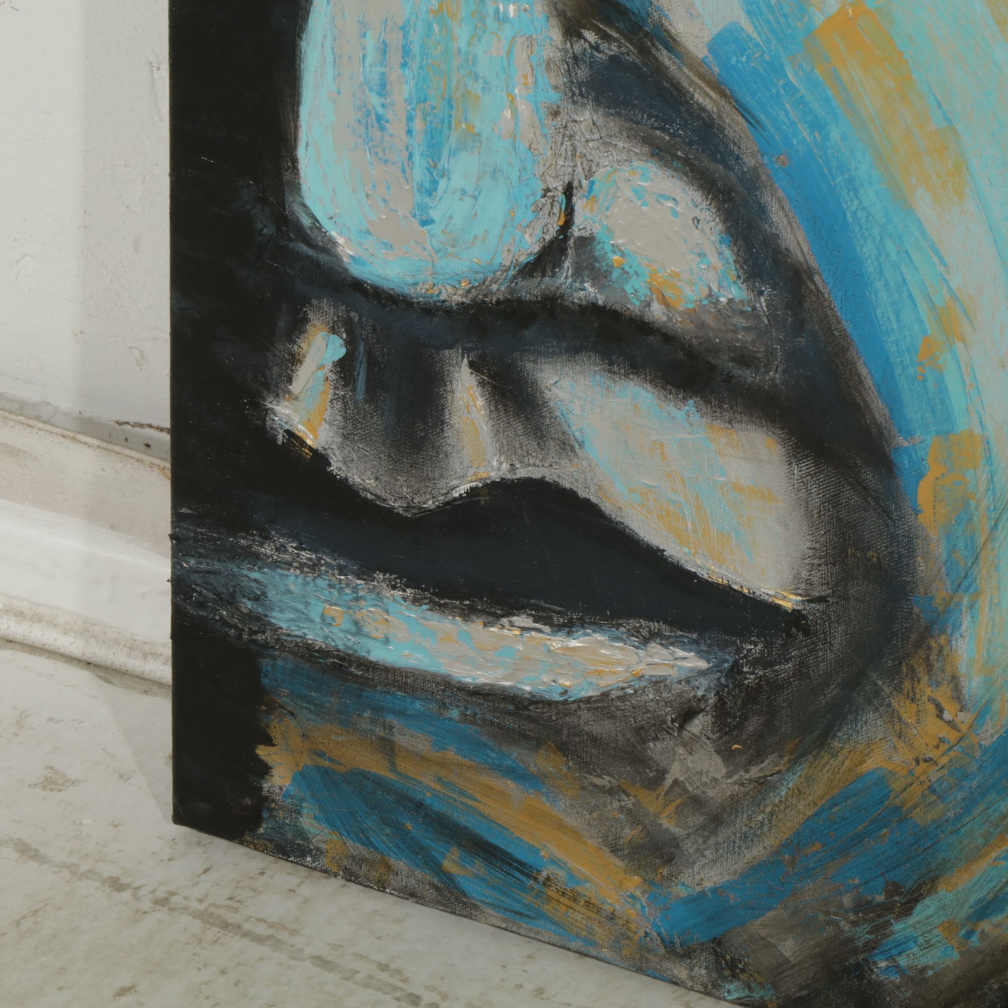 Morgan Langsdorf Impasto Oil Painting of Buddhist Iconography, 2017