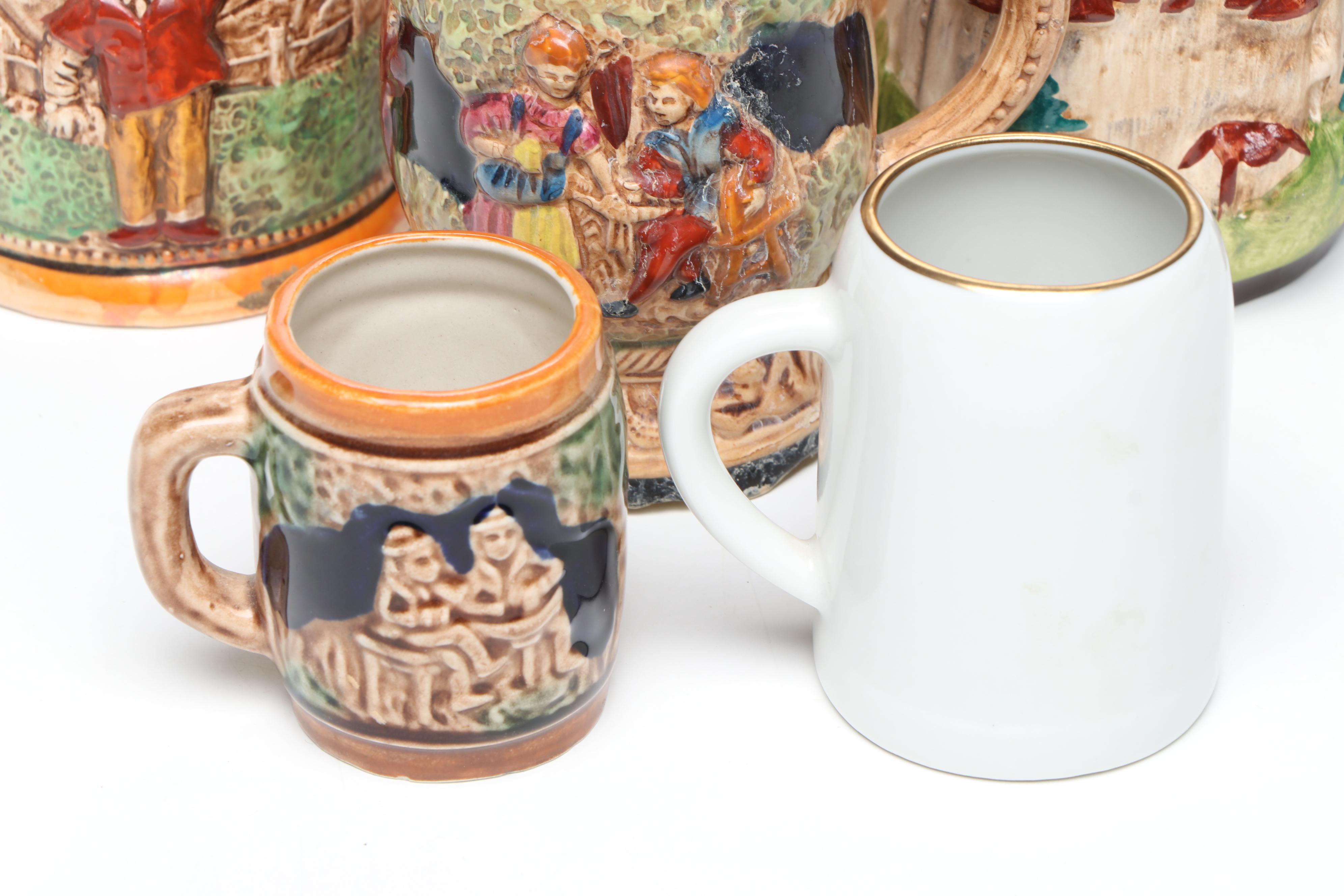 King, Ottlinger Sevelen, Marilys, and Other European Ceramic Steins