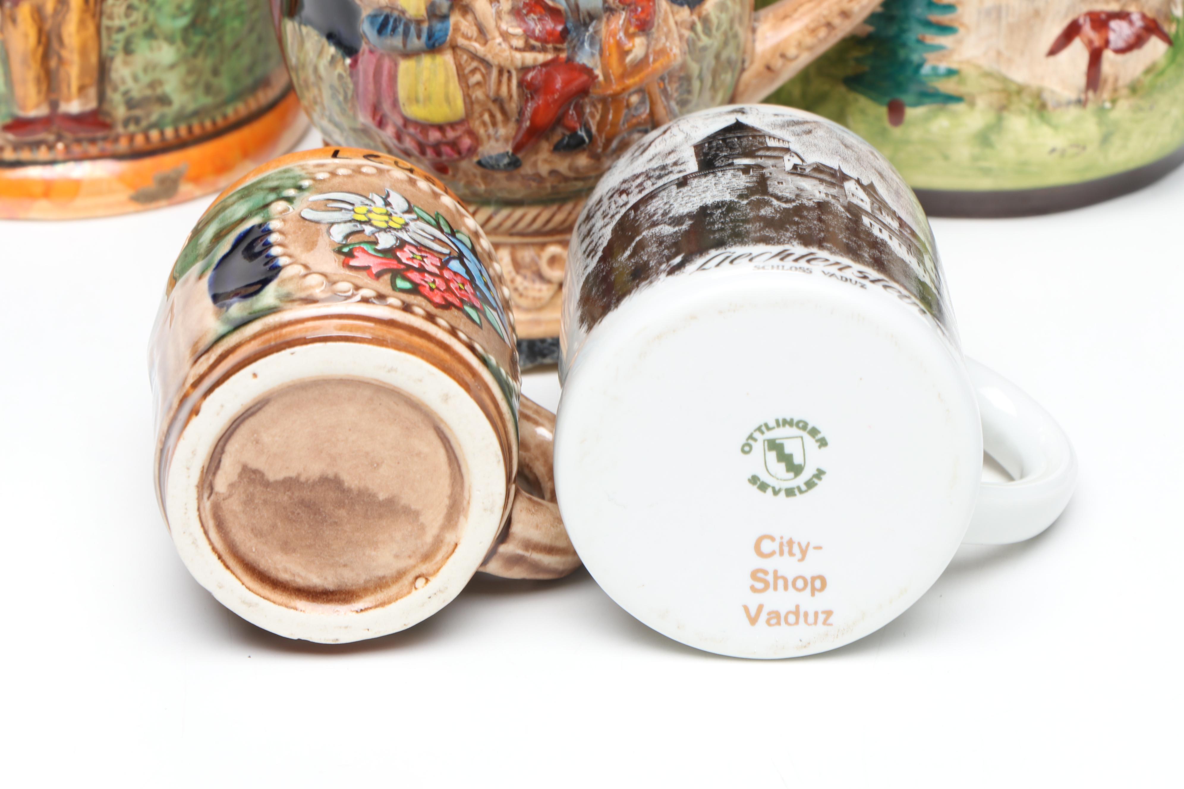 King, Ottlinger Sevelen, Marilys, and Other European Ceramic Steins