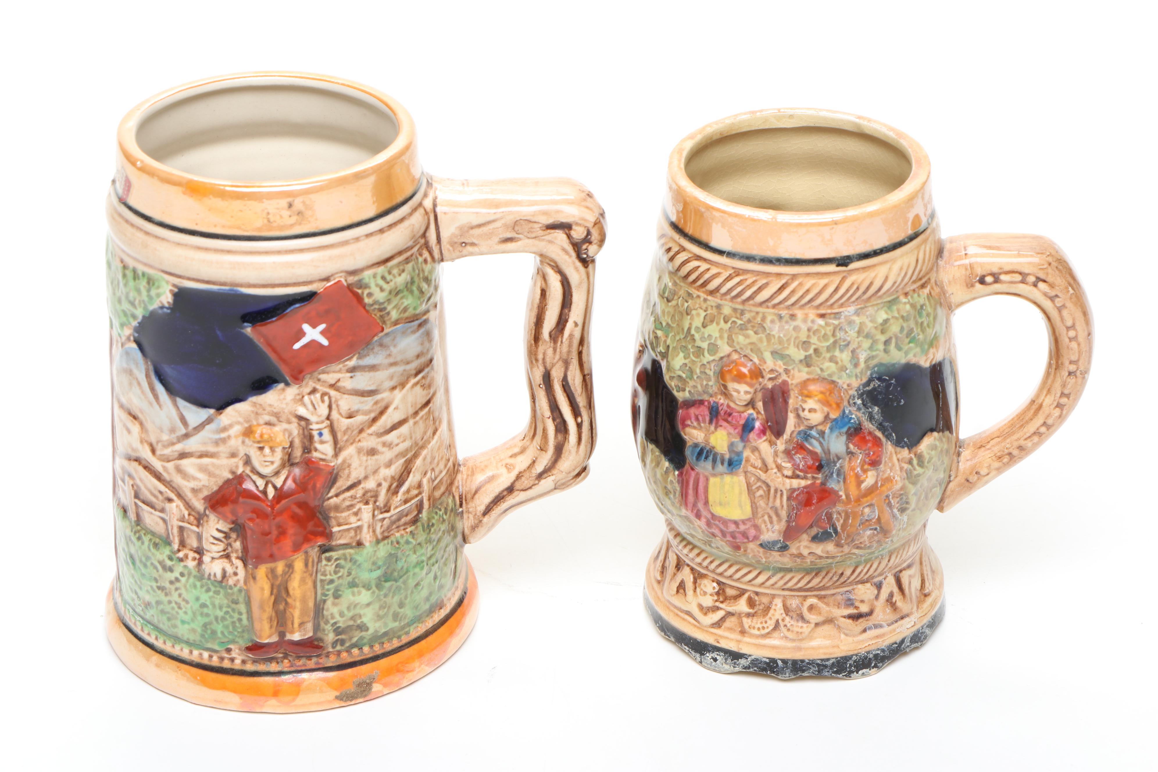King, Ottlinger Sevelen, Marilys, and Other European Ceramic Steins
