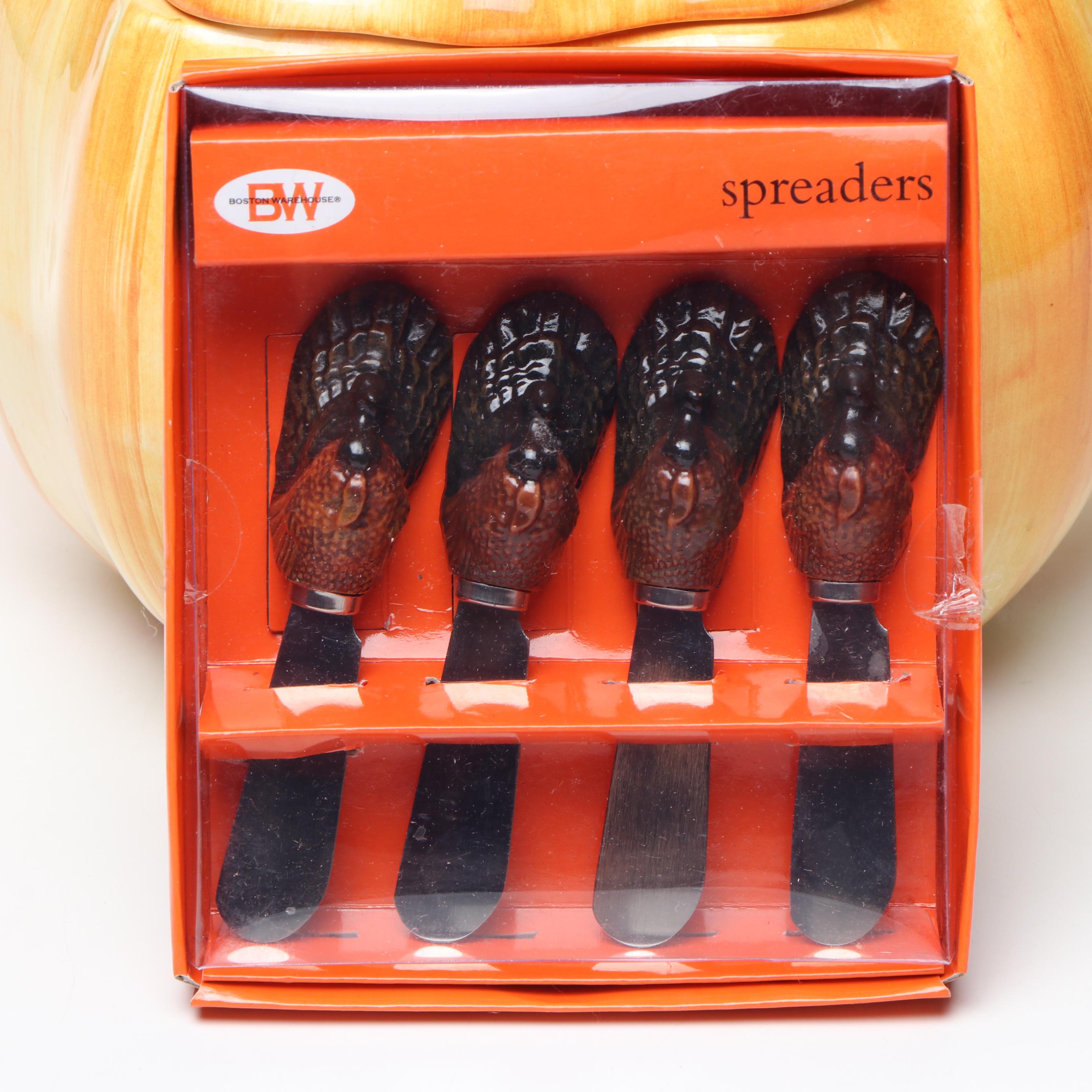 Bordallo Pinheiro "Melon" Bowls with Other Fall-Themed Tableware