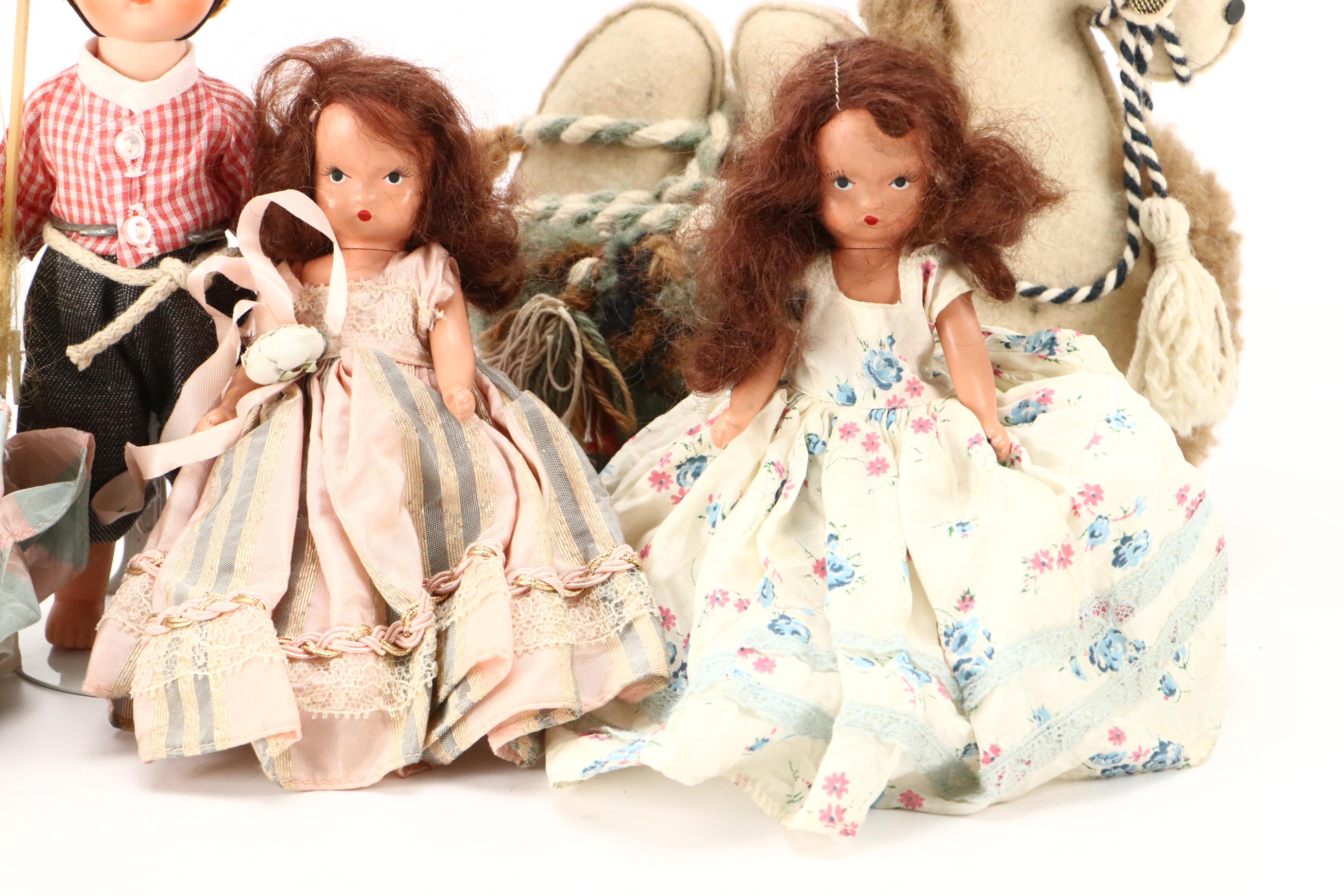 Madame Alexander "Huckleberry Finn" with Other Dolls, Doll Accessories, and Toys