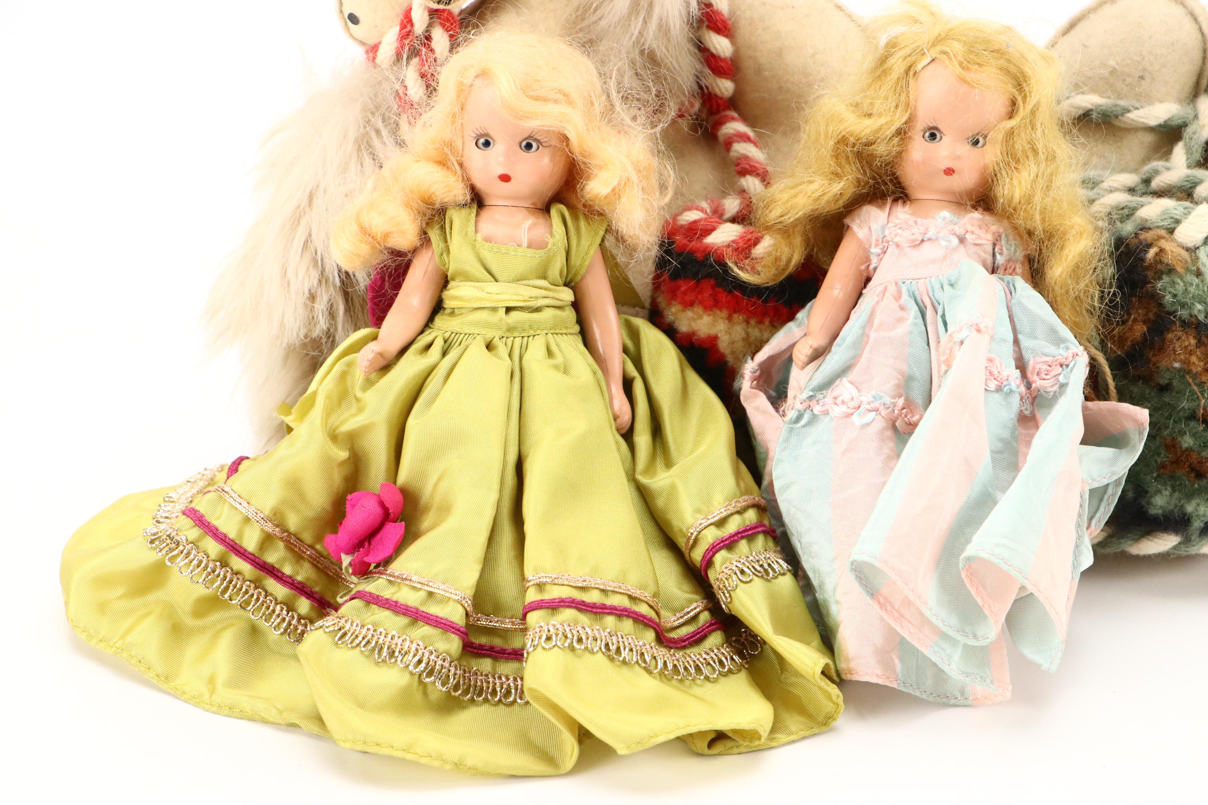 Madame Alexander "Huckleberry Finn" with Other Dolls, Doll Accessories, and Toys