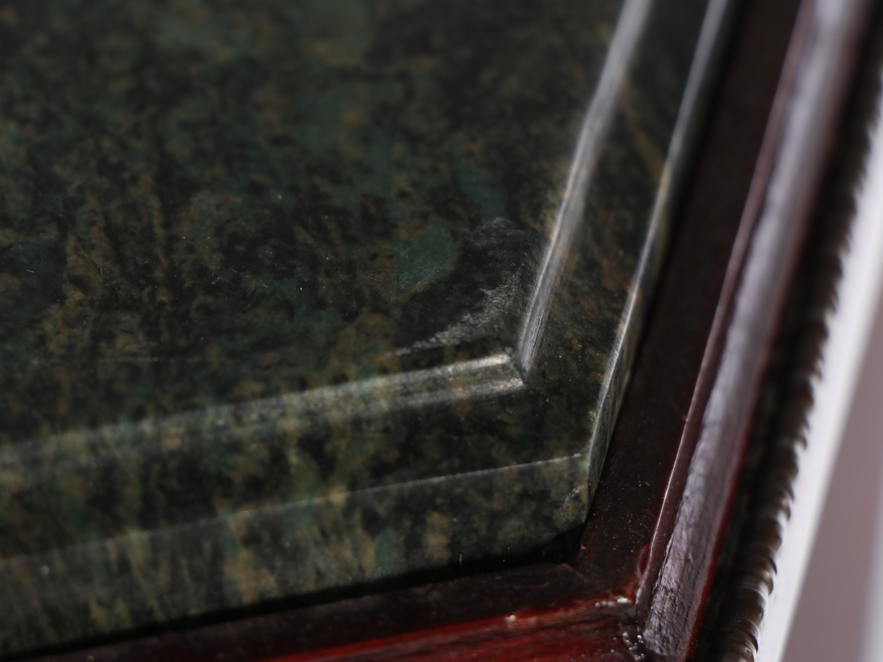 Empire Style Marble Top Brass Mounted Mahogany Stands, 20th Century