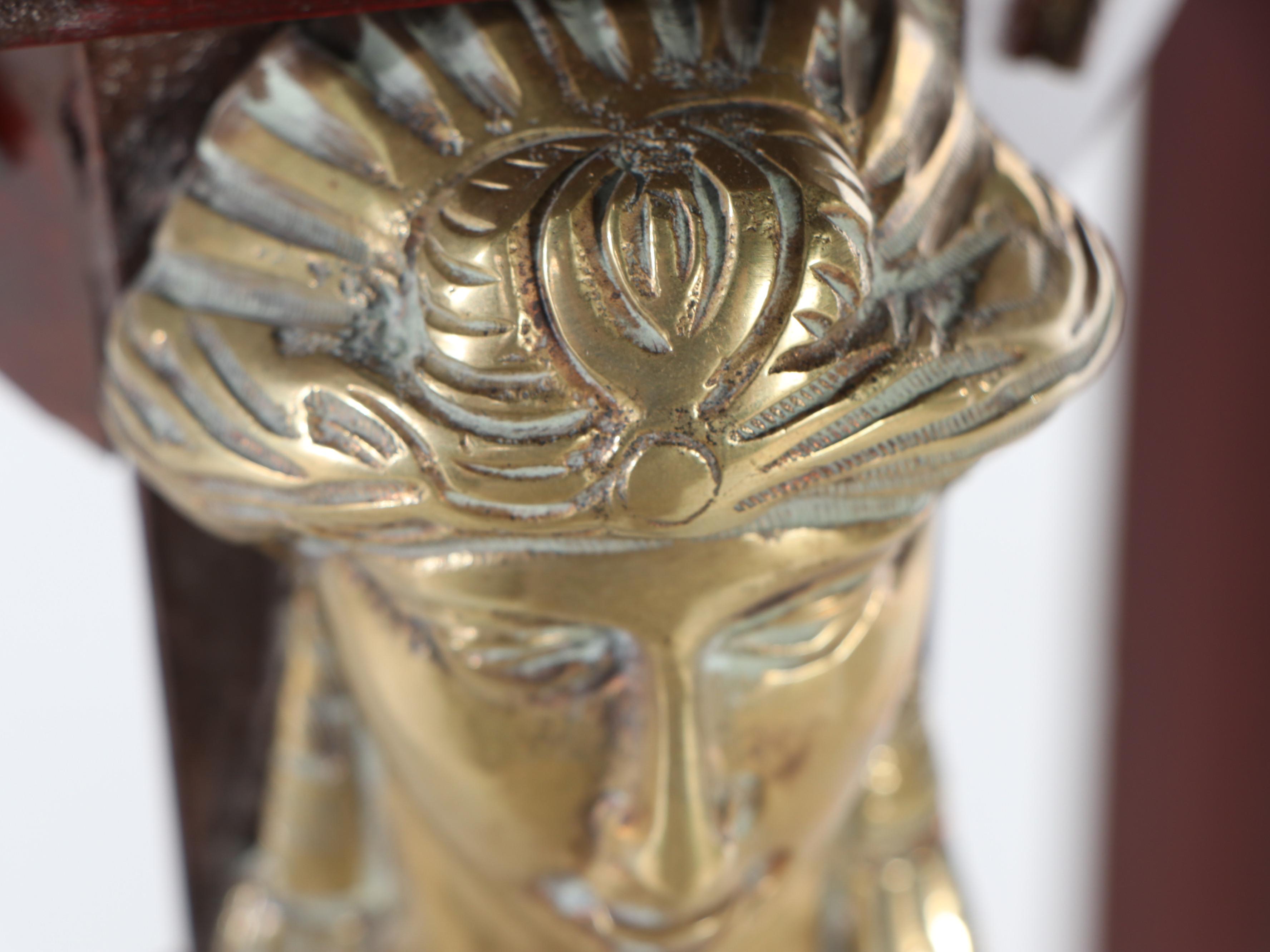 Empire Style Marble Top Brass Mounted Mahogany Stands, 20th Century