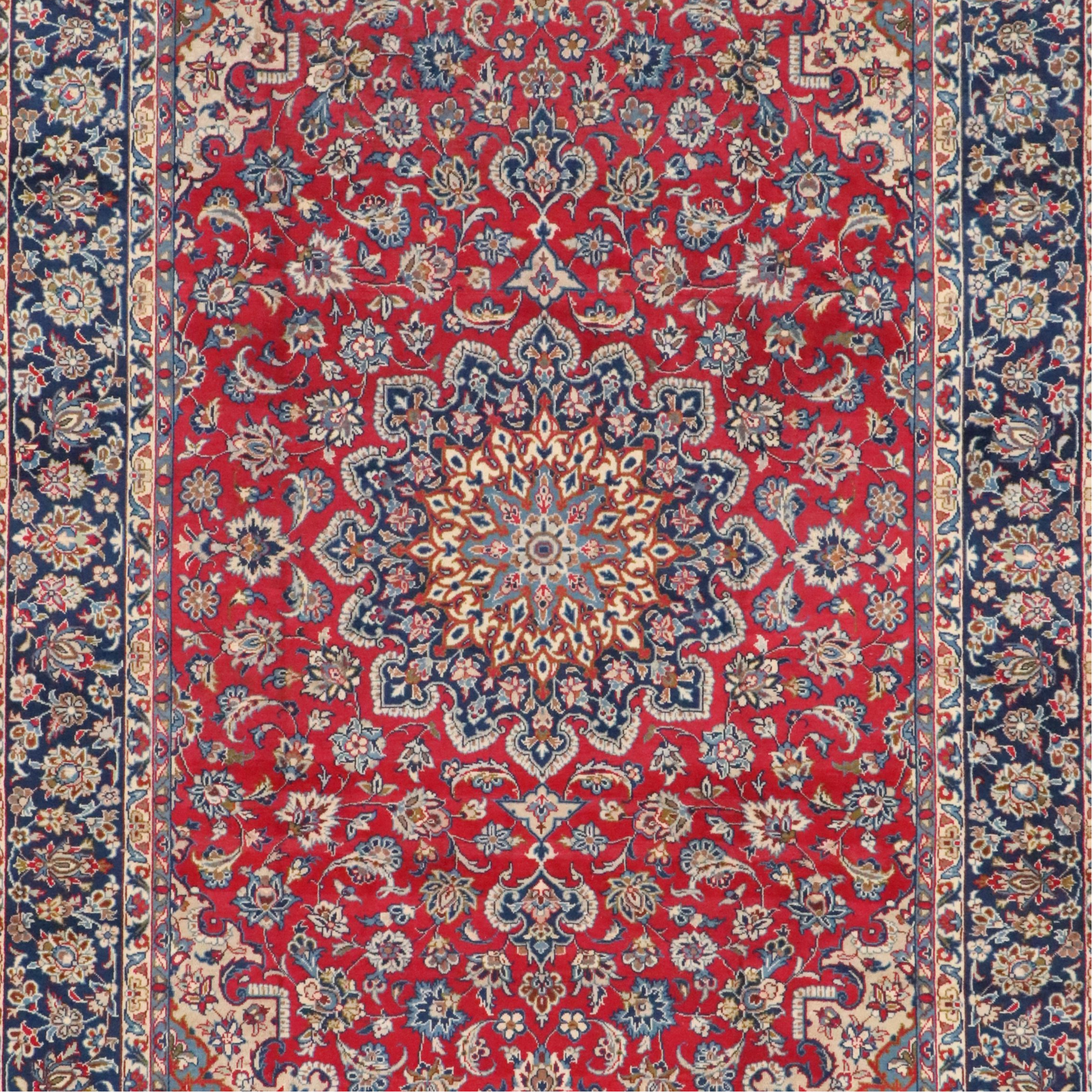 7'6 x 11'4 Hand-Knotted Persian Mashhad Area Rug