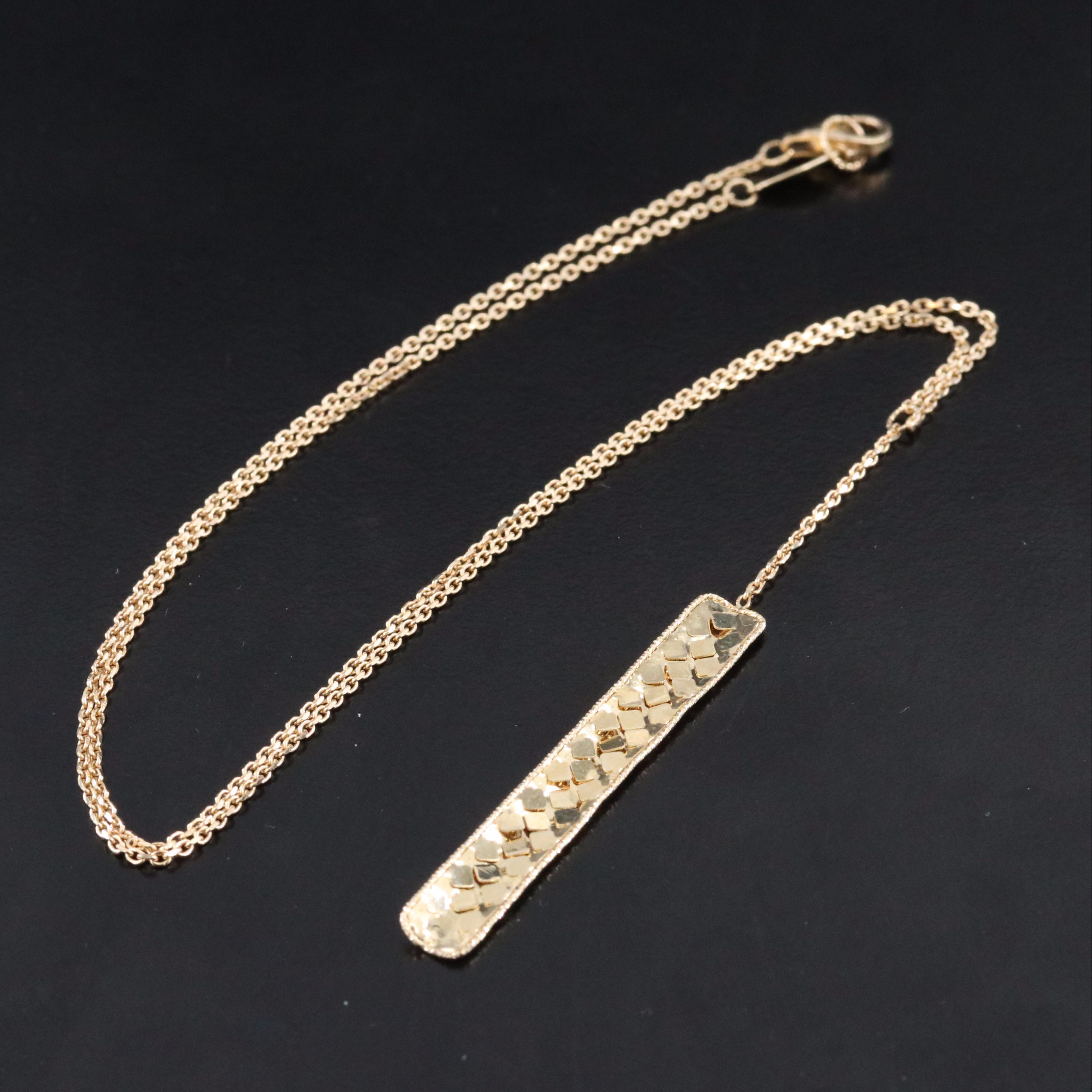 14K Bar Necklace