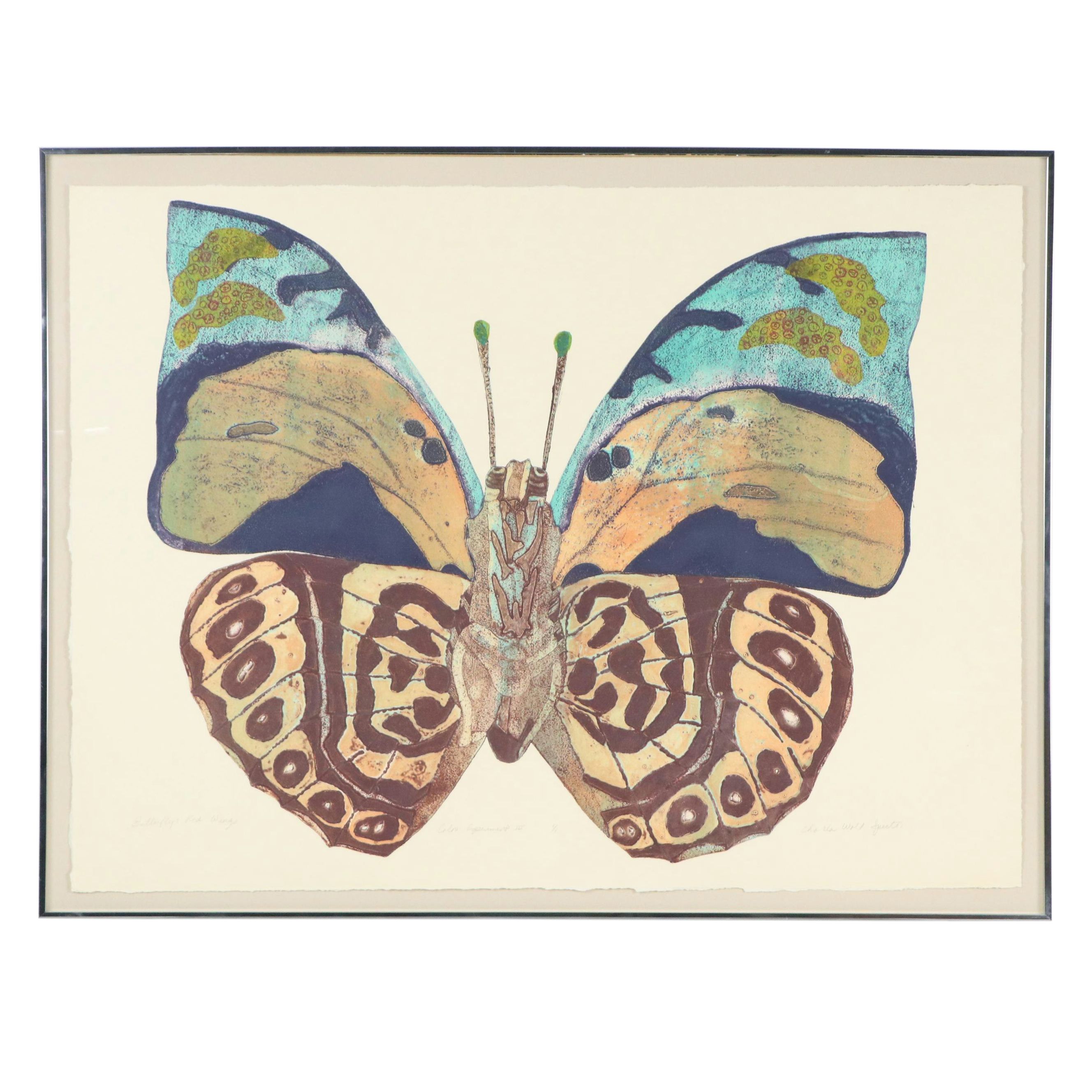 Charla Wald Spector Monoprint "Butterfly: Red Wings"