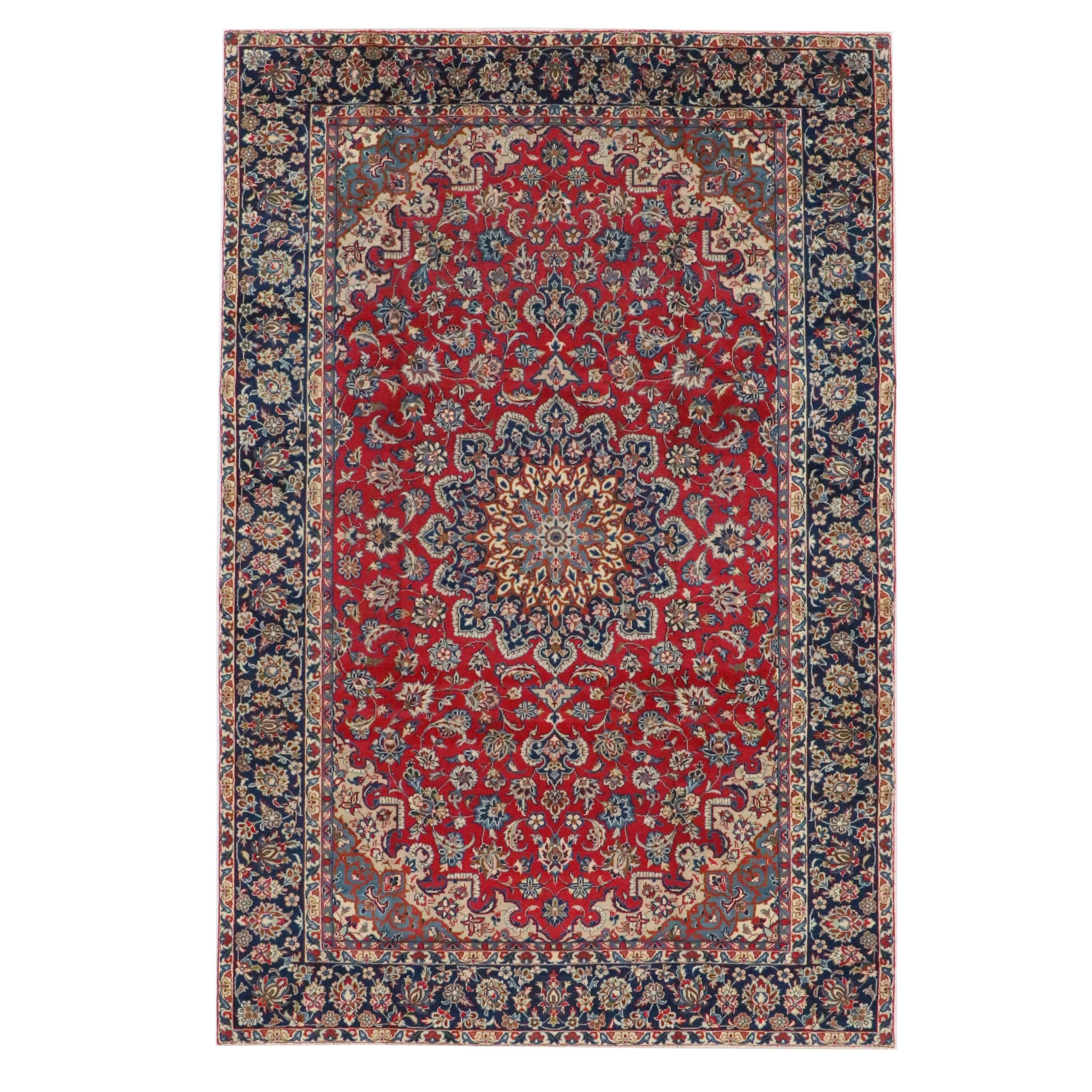 7'6 x 11'4 Hand-Knotted Persian Mashhad Area Rug