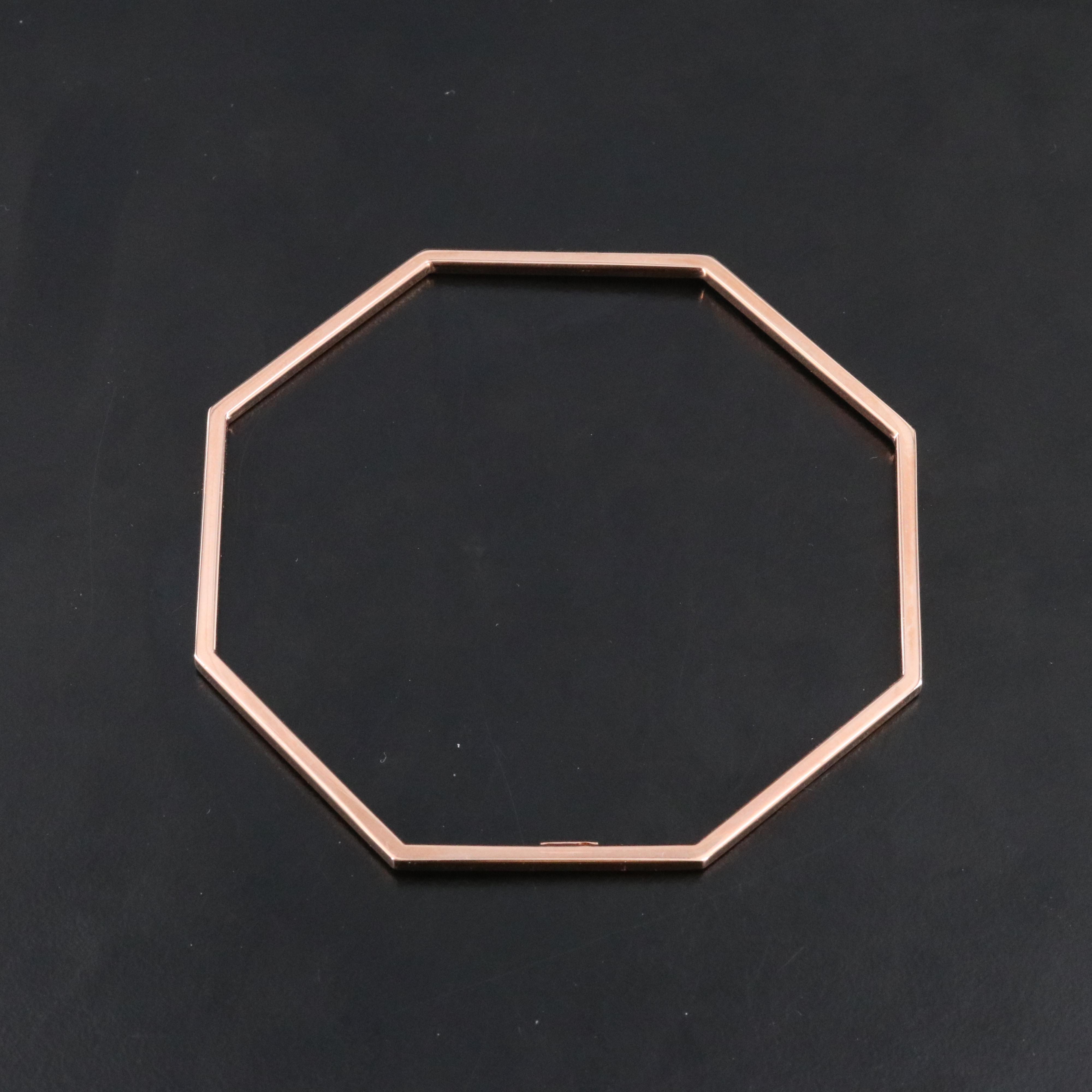 14K Rose Gold Hexagonal Bangle