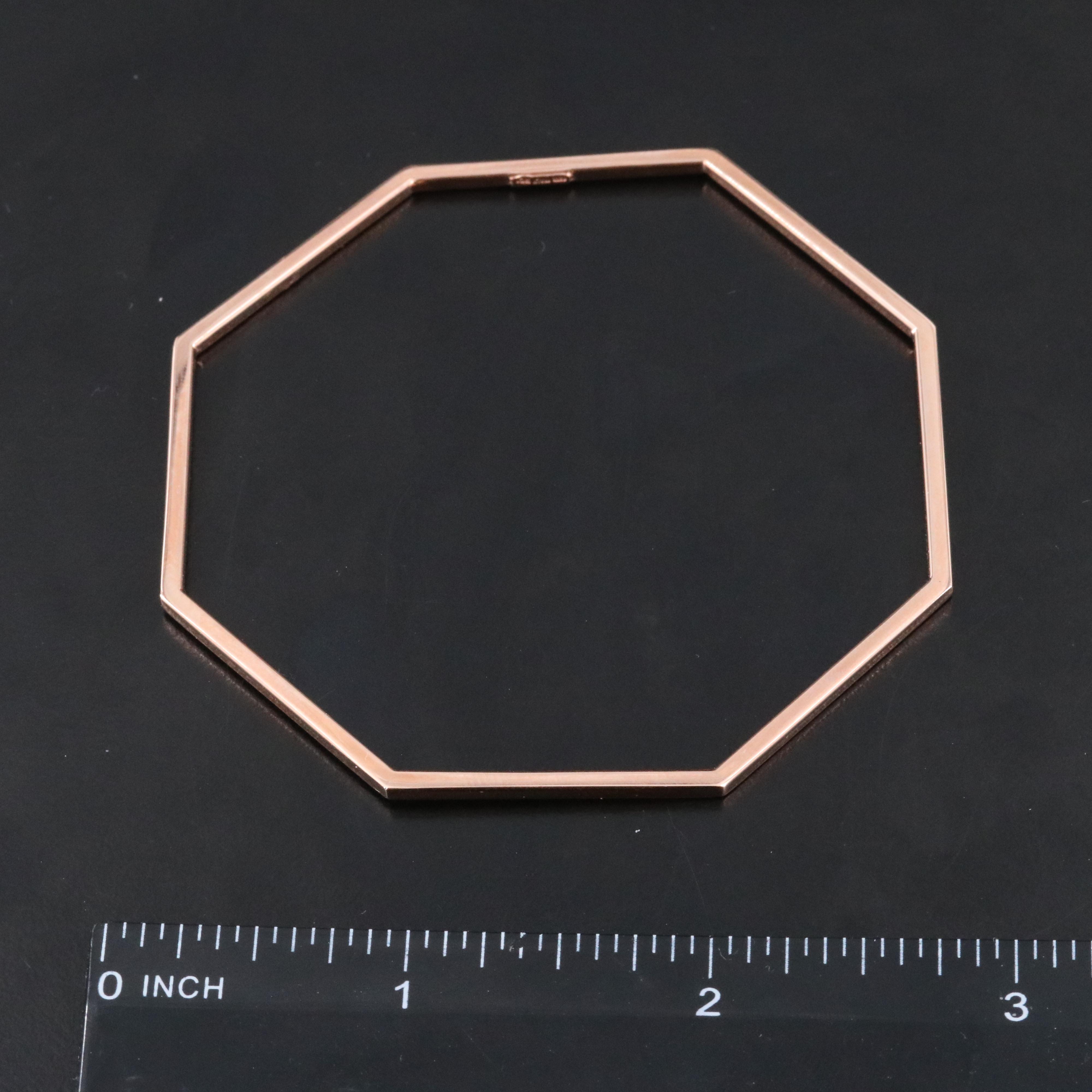 14K Rose Gold Hexagonal Bangle