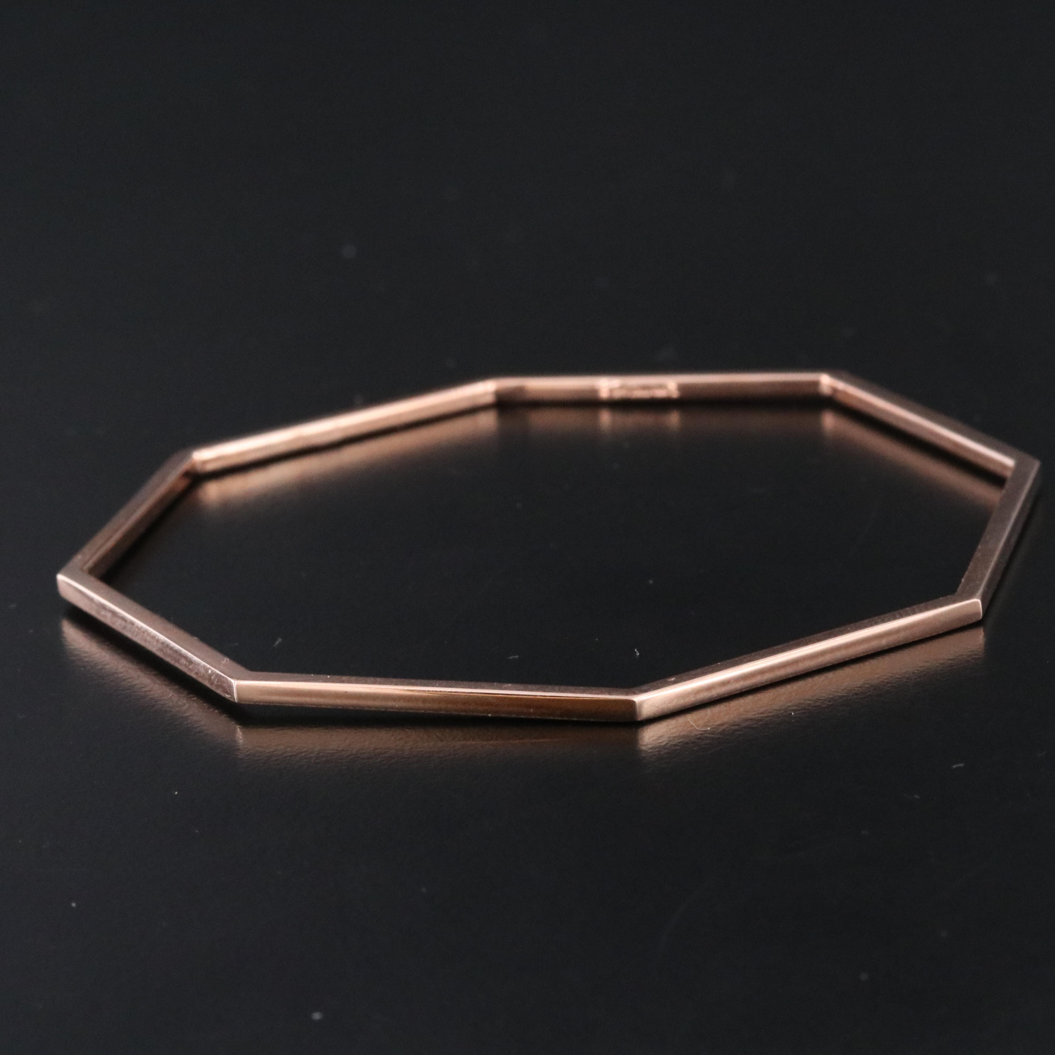 14K Rose Gold Hexagonal Bangle