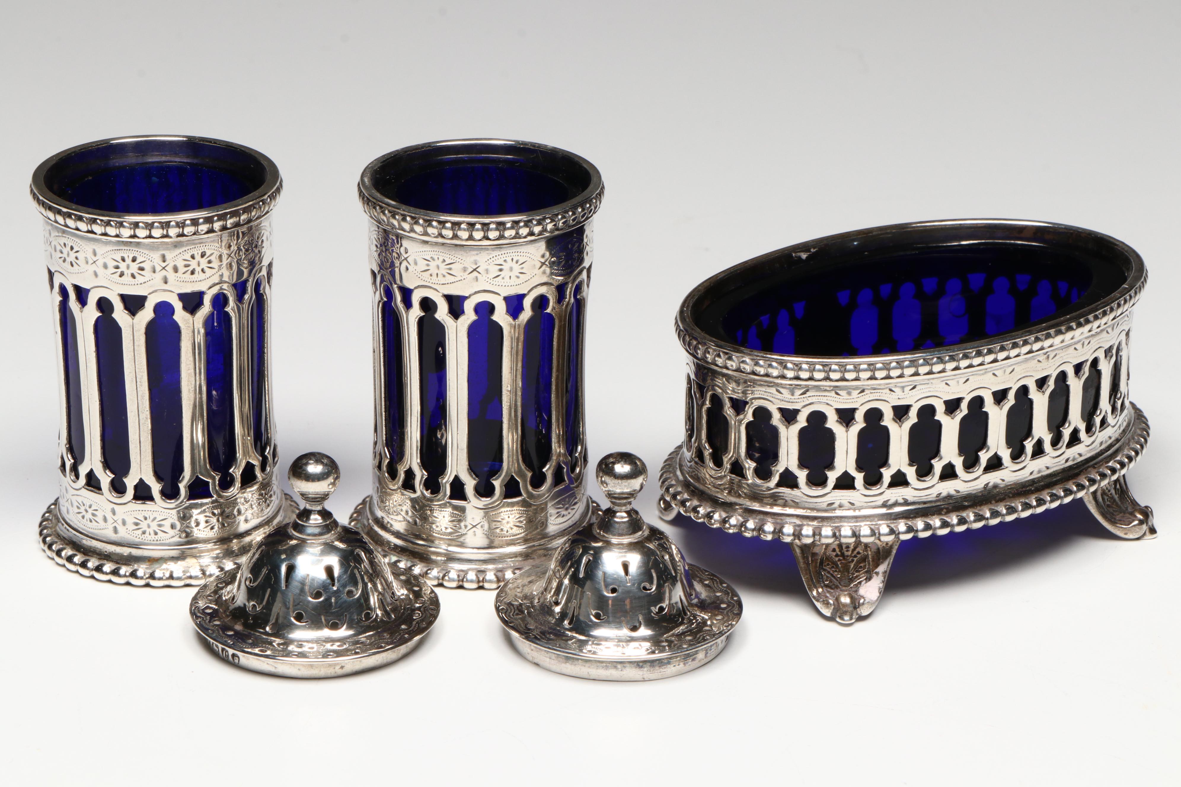 Victorian John George Smith Sterling Silver Table Accessories and More Serveware