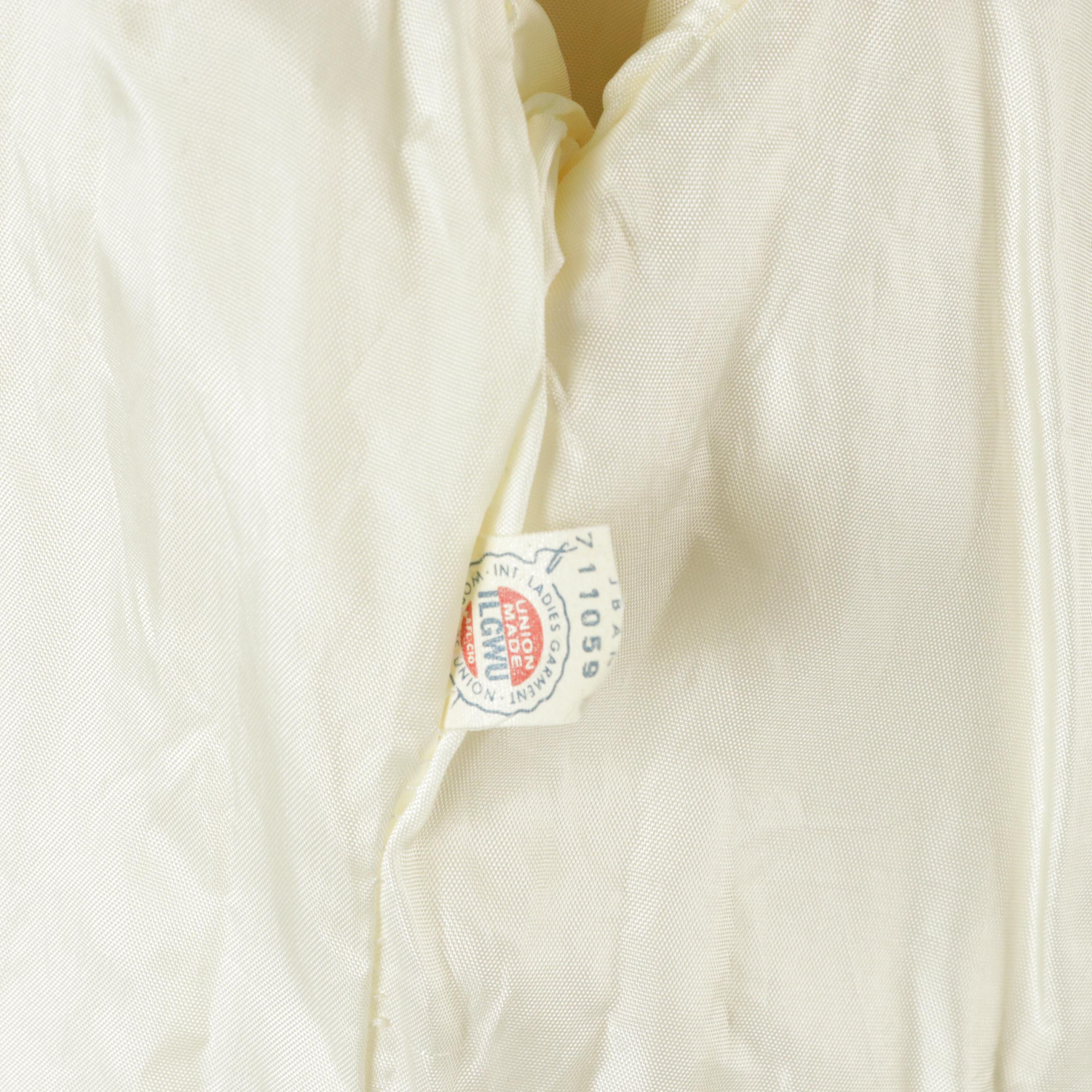 Vintage Sears Fashion White Faux Fur Double-Breasted Peacoat