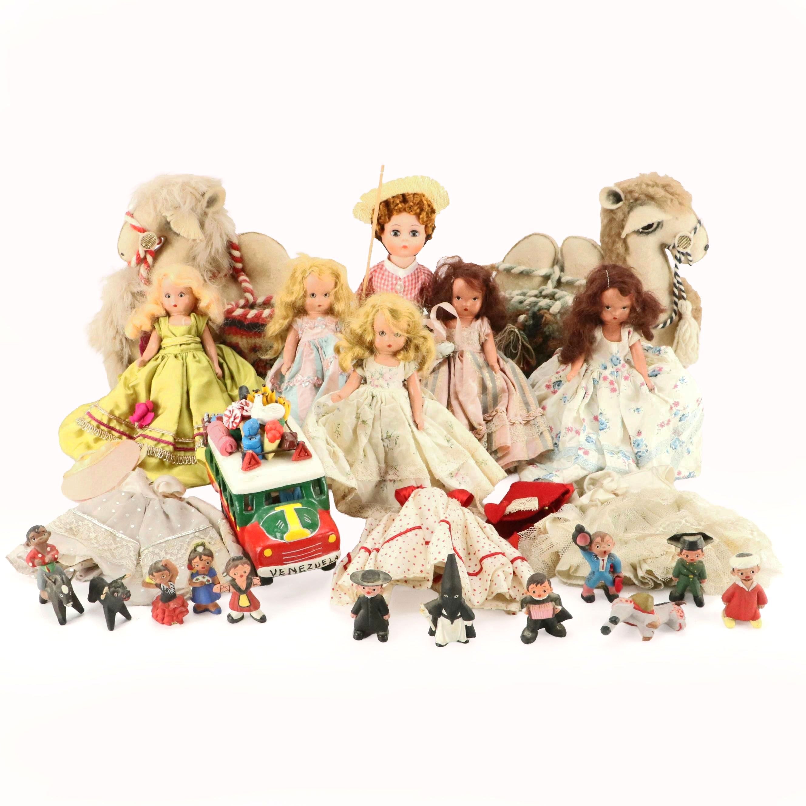 Madame Alexander "Huckleberry Finn" with Other Dolls, Doll Accessories, and Toys