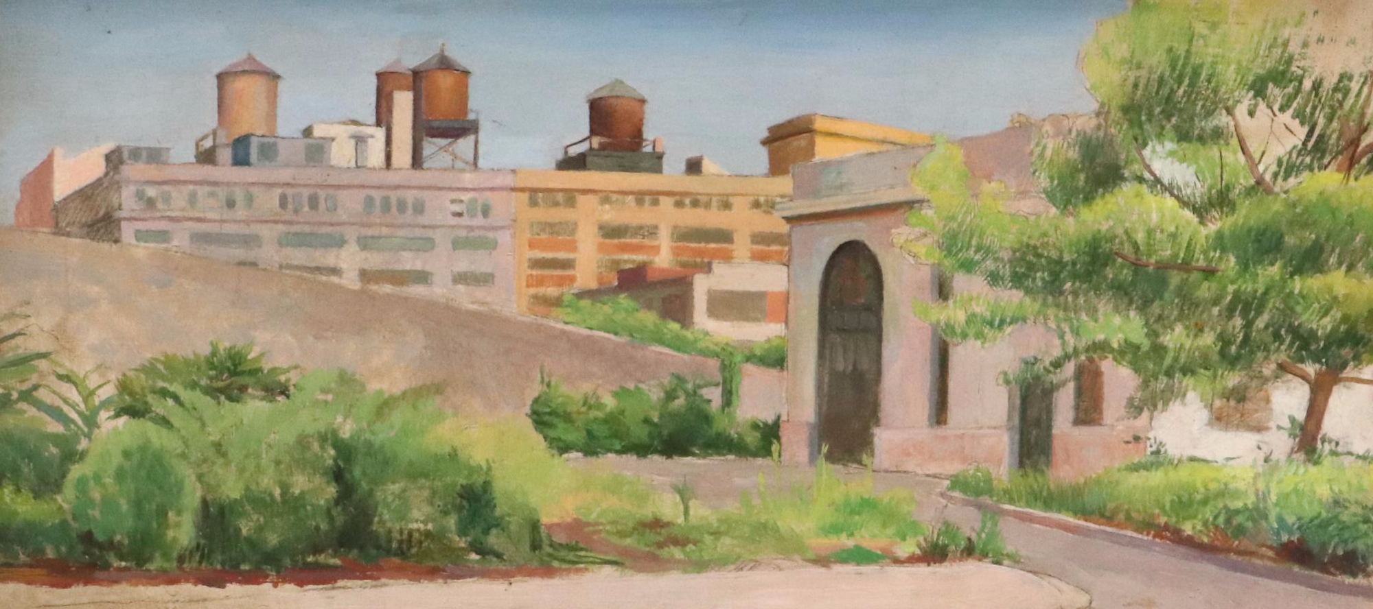 Rani Carson Industrial Oil Painting, Late 20th Century