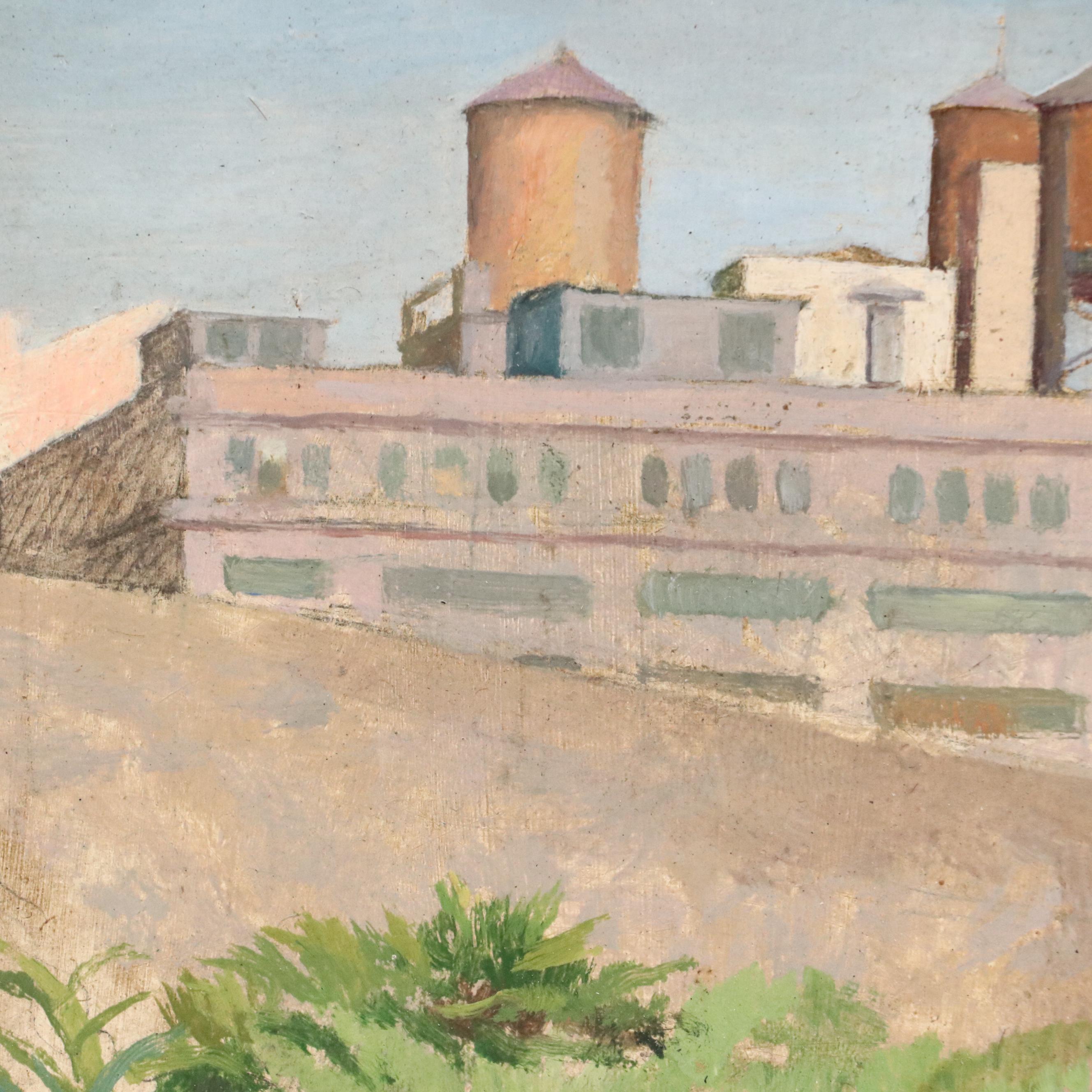 Rani Carson Industrial Oil Painting, Late 20th Century