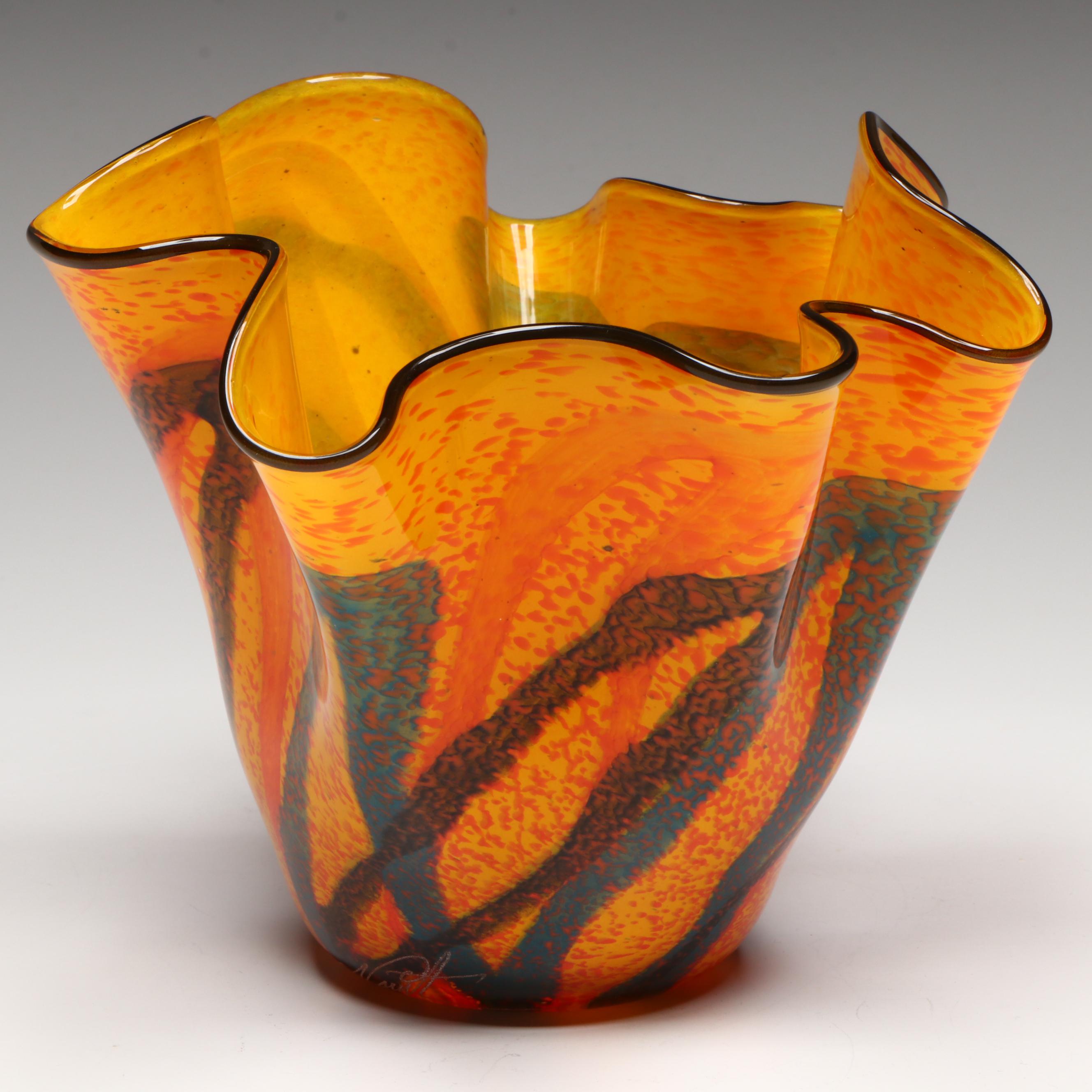 Ioan Nemtoi Hand-Blown Art Glass Vase