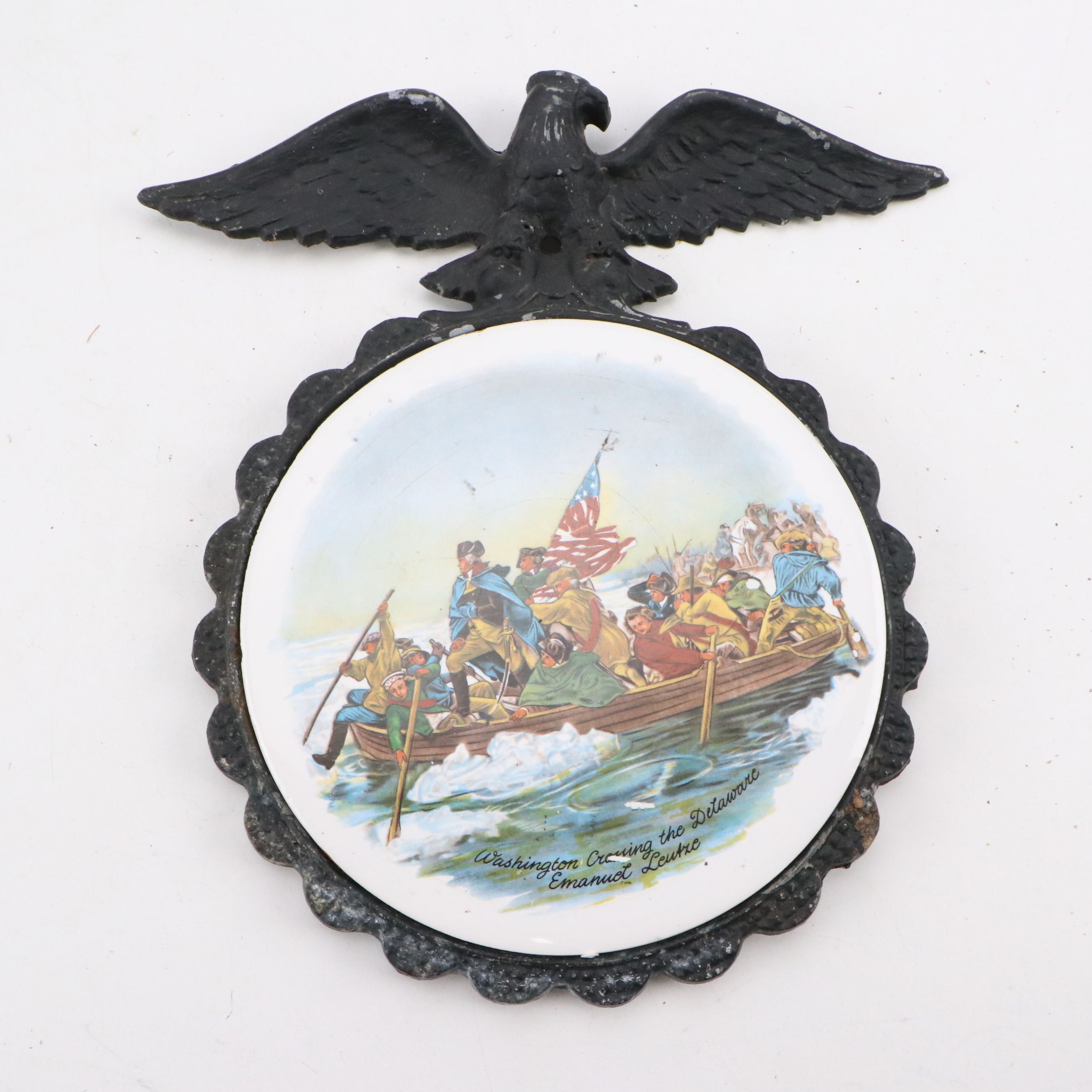 "Washington Crossing the Delaware" with Other Decorative Tiles and Figurines