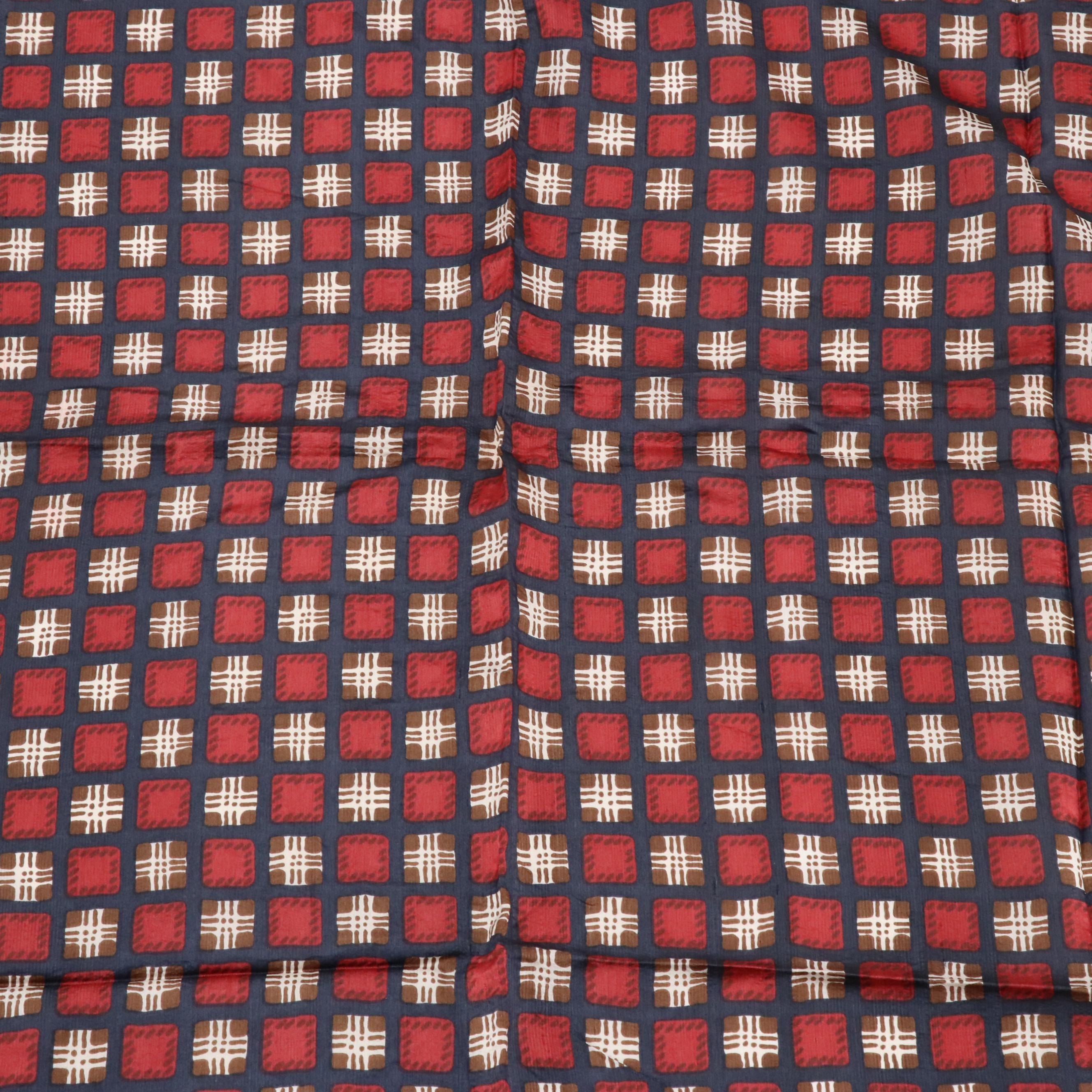 Yves Saint Laurent Geometric Printed Silk Scarves