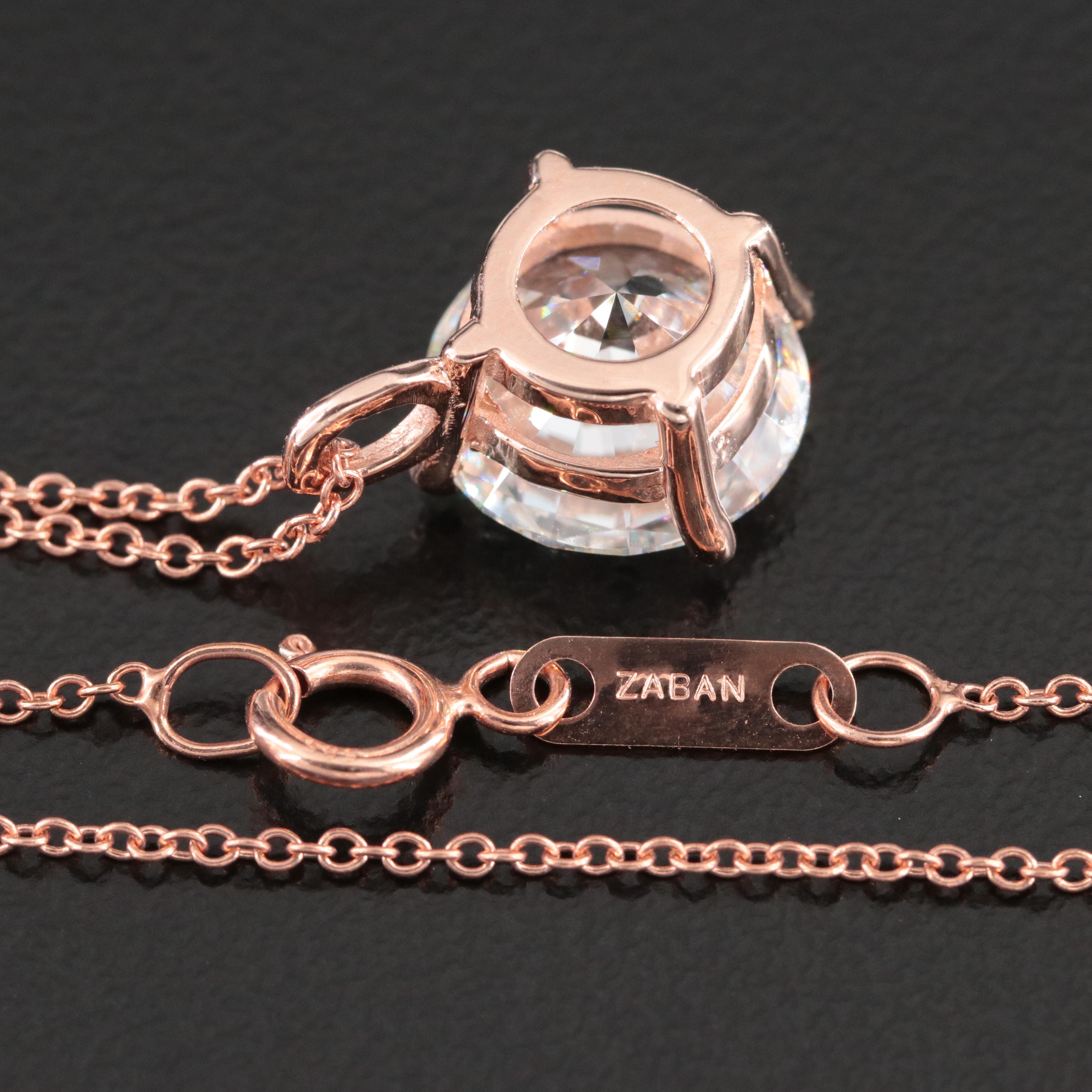 14K Rose Gold 3.06 CT Lab Grown Diamond Pendant Necklace with IGI Report