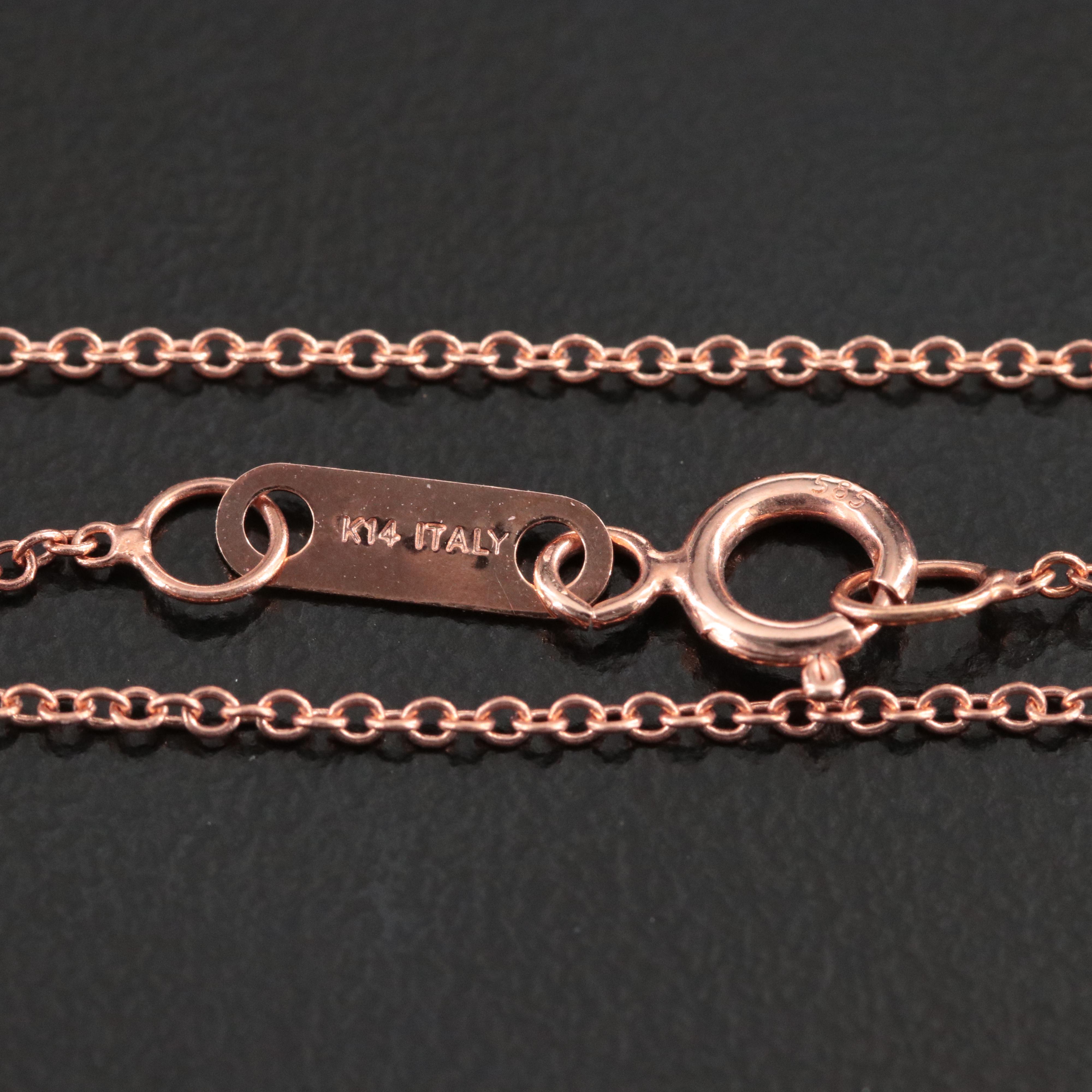 14K Rose Gold 3.06 CT Lab Grown Diamond Pendant Necklace with IGI Report