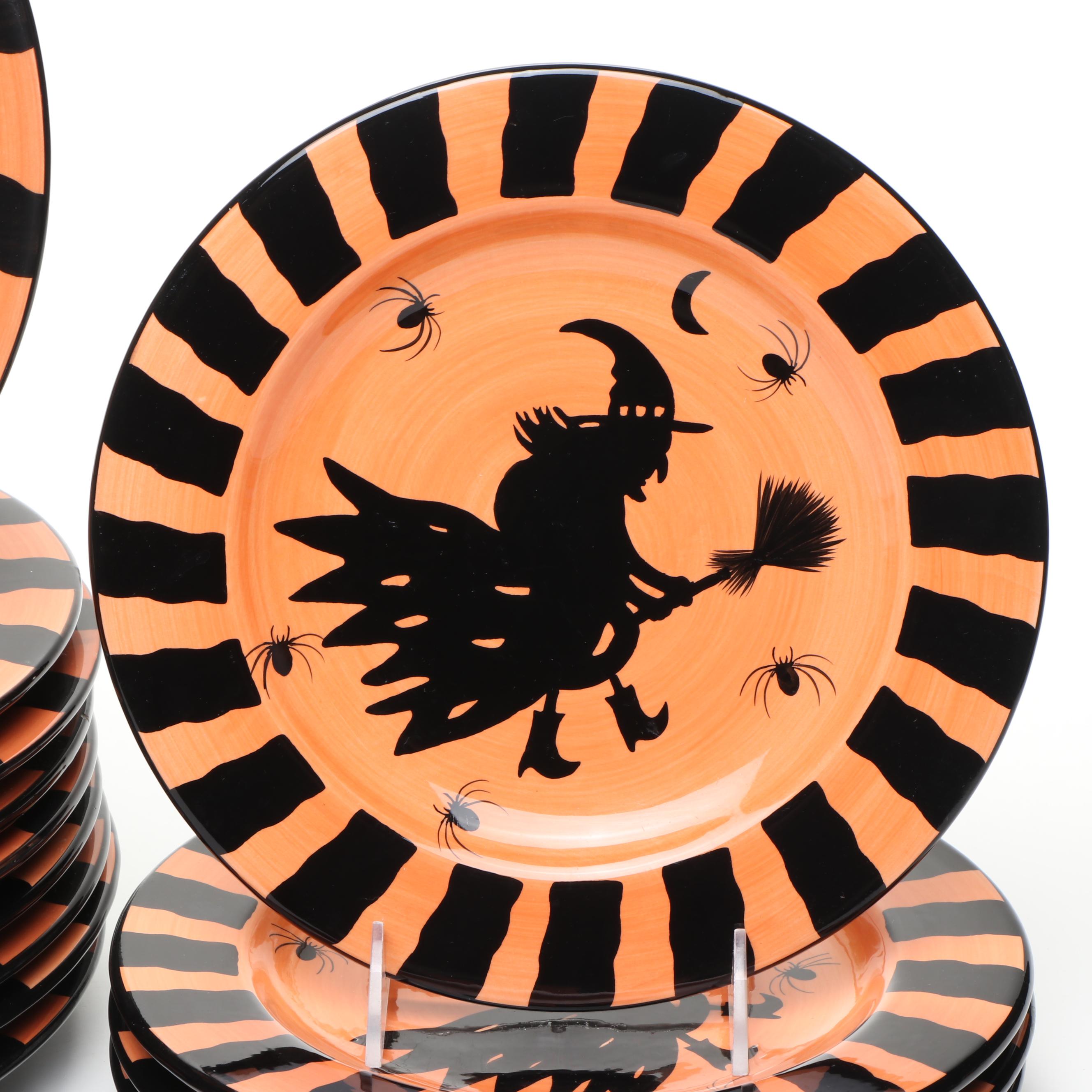 Gates Ware Ceramic Halloween Dinner and Salad Plates